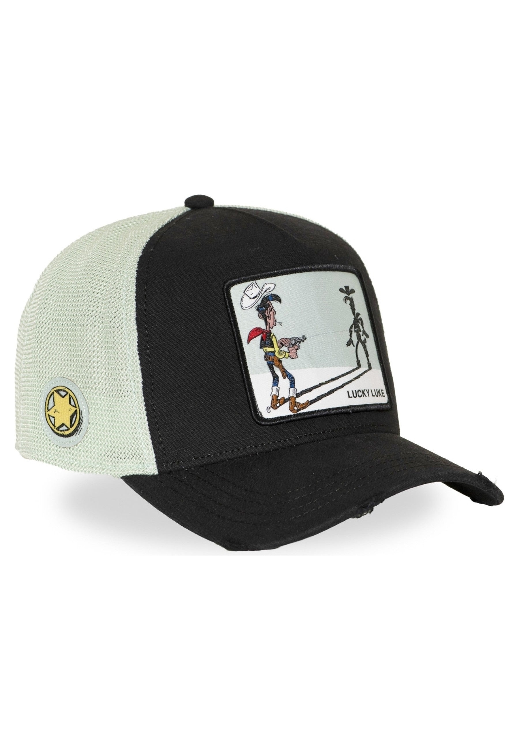 GORRA CAPSLAB NEGRA LUCKY LUKE CANVAS TRUCKER CAP