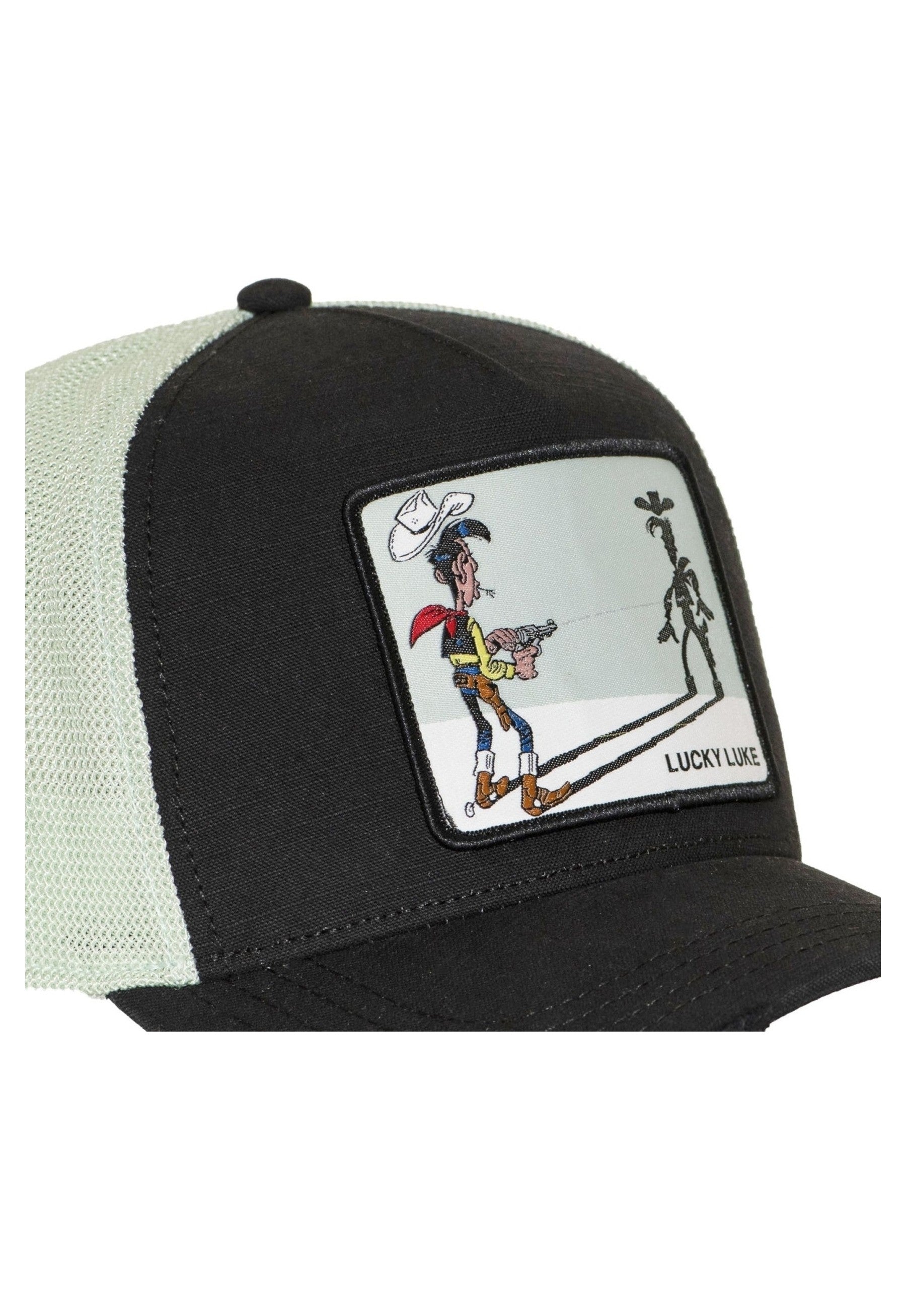 GORRA CAPSLAB NEGRA LUCKY LUKE CANVAS TRUCKER CAP