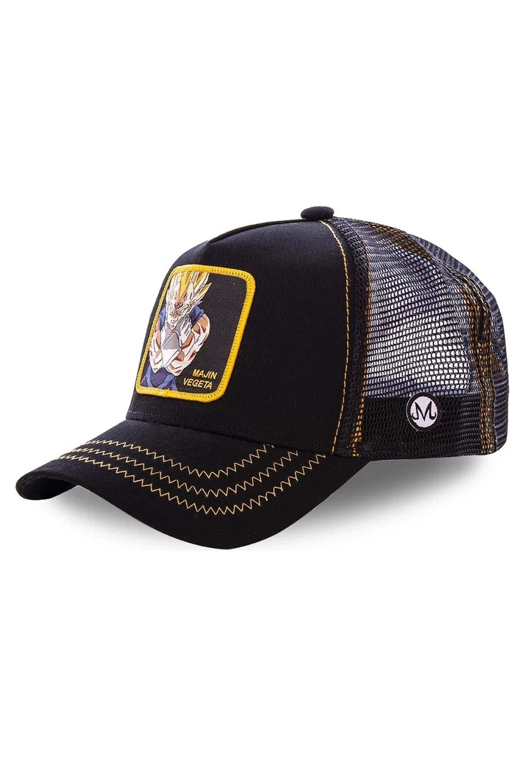 GORRA CAPSLAB NEGRA MAJIN VEGETA BORDADO FRENTE VISERA CURVA