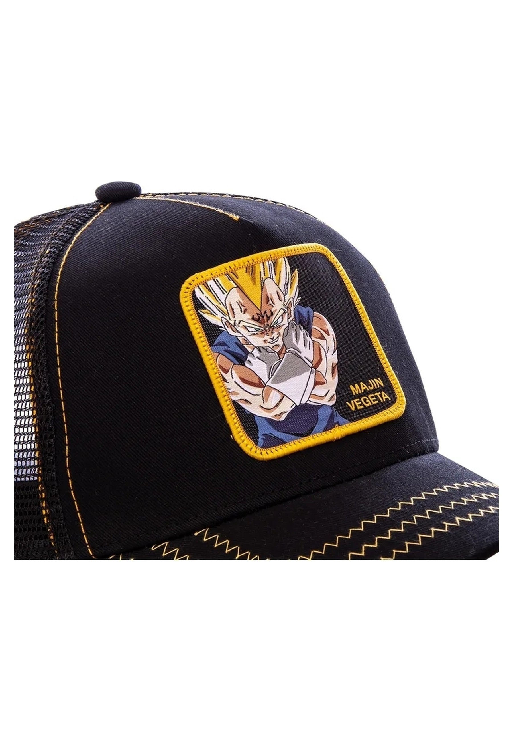 GORRA CAPSLAB NEGRA MAJIN VEGETA BORDADO FRENTE VISERA CURVA