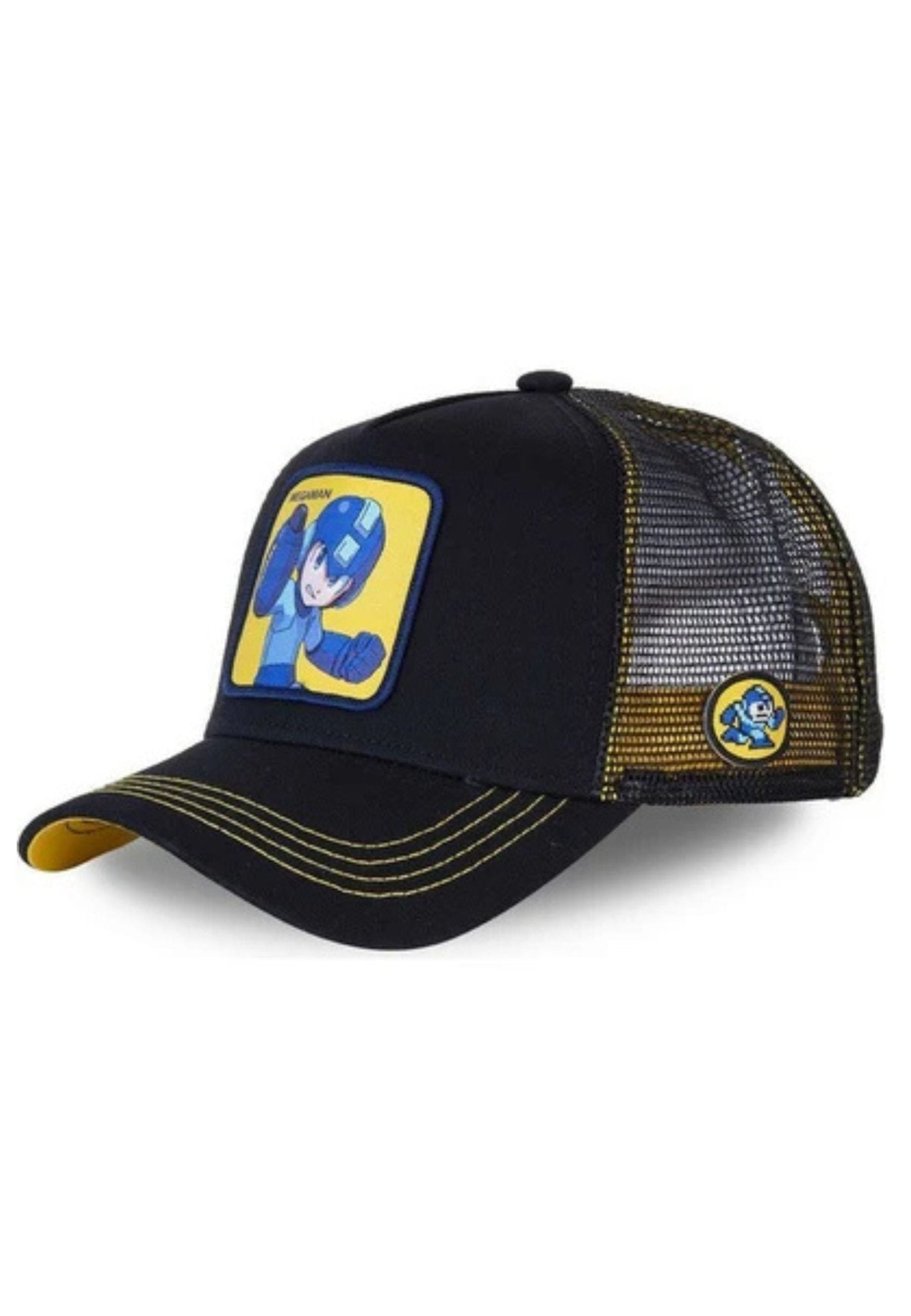 GORRA CAPSLAB NEGRA MEGAMAN BORDADO FRENTE VISERA CURVA - AREA ZERO