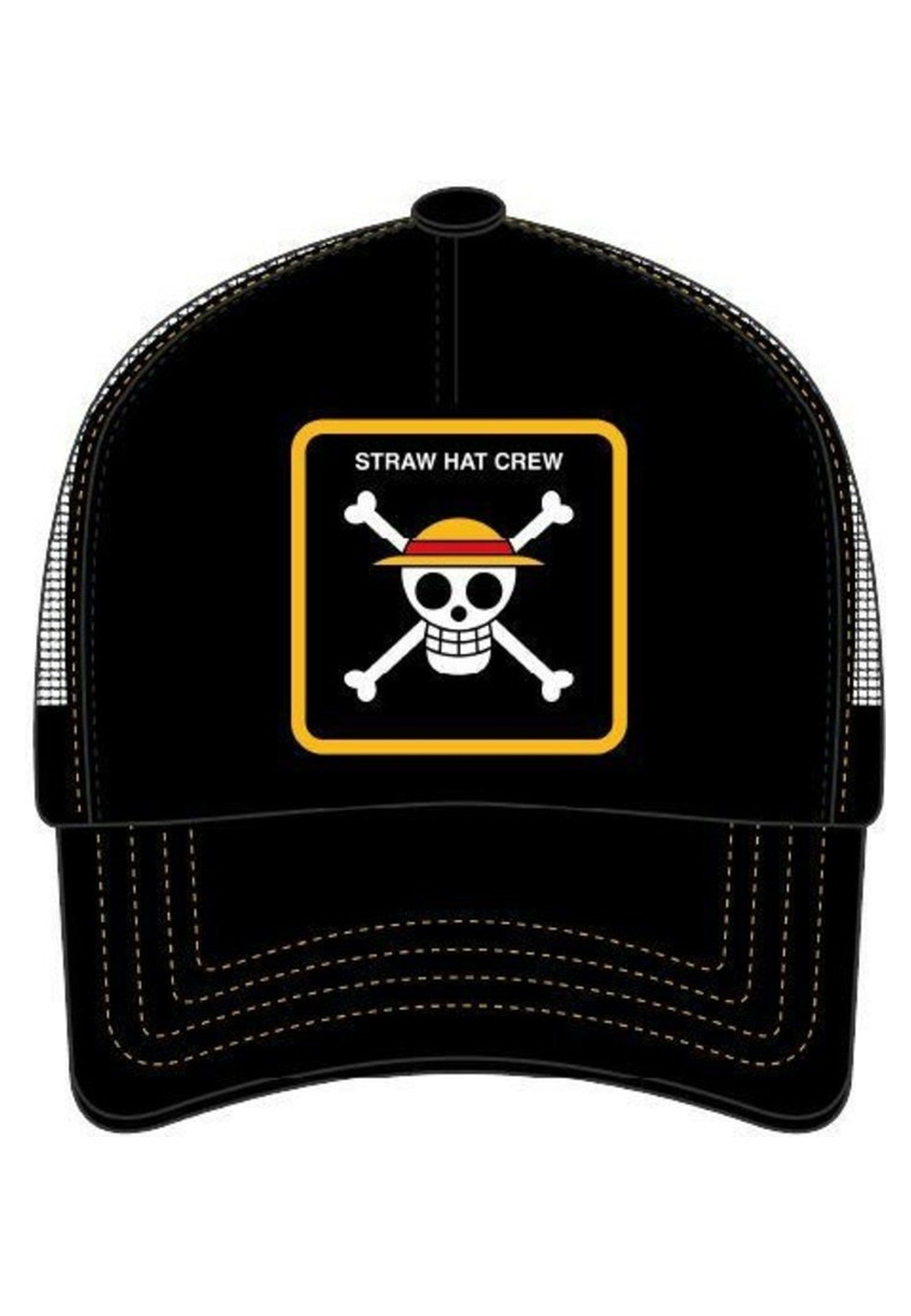 GORRA CAPSLAB NEGRA ONE PIECE SKULL TRUCKER CAP