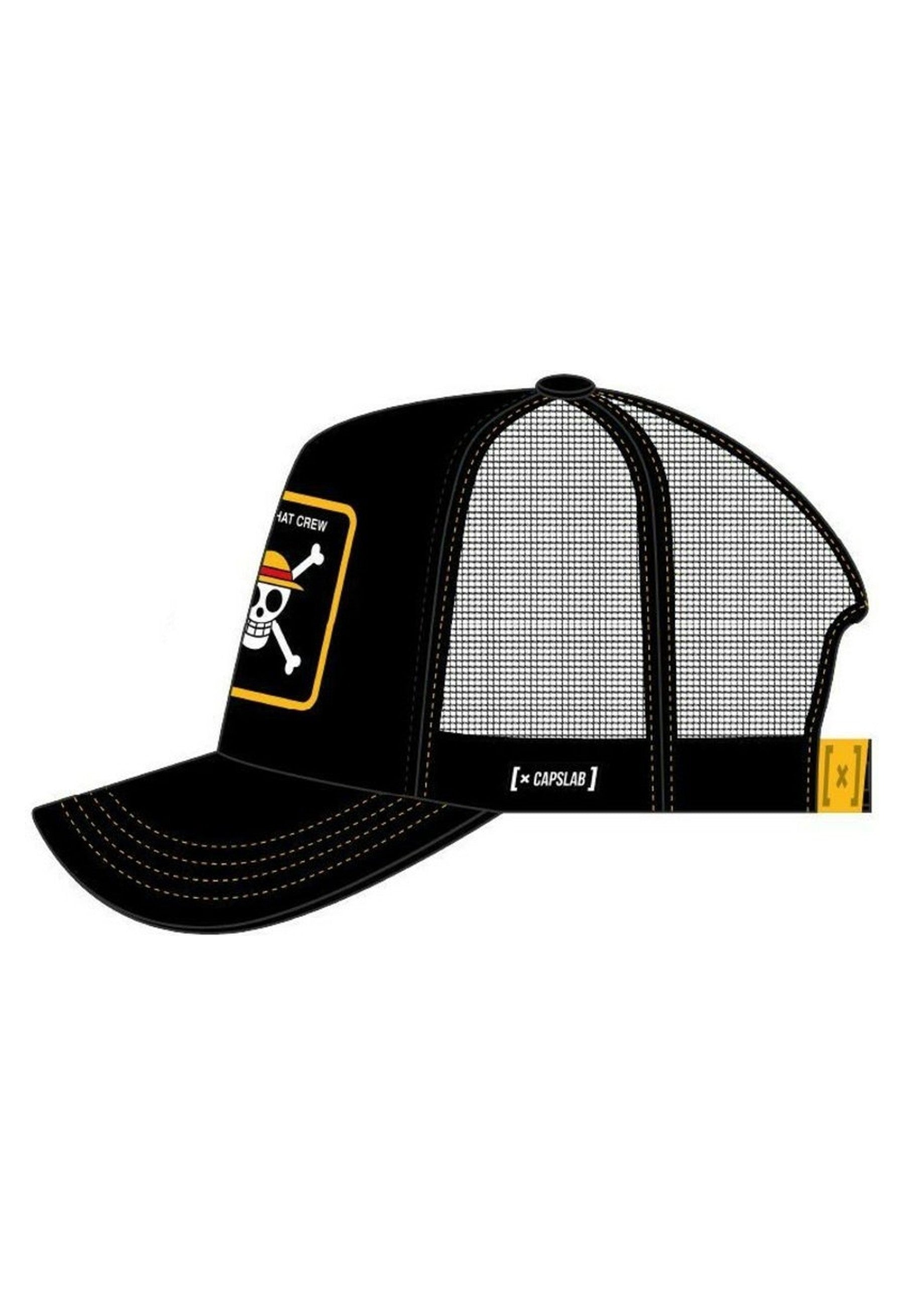 GORRA CAPSLAB NEGRA ONE PIECE SKULL TRUCKER CAP