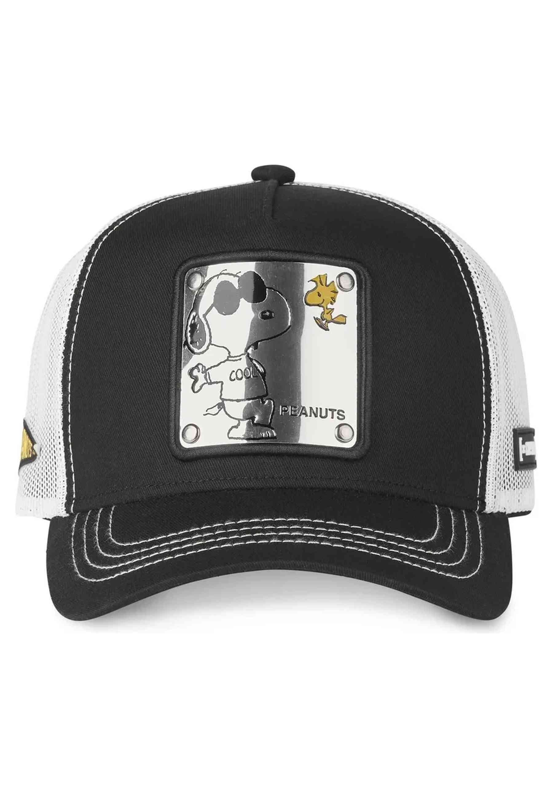 GORRA CAPSLAB NEGRA SNOOPY SILVER PLATE TRUCKER CAP