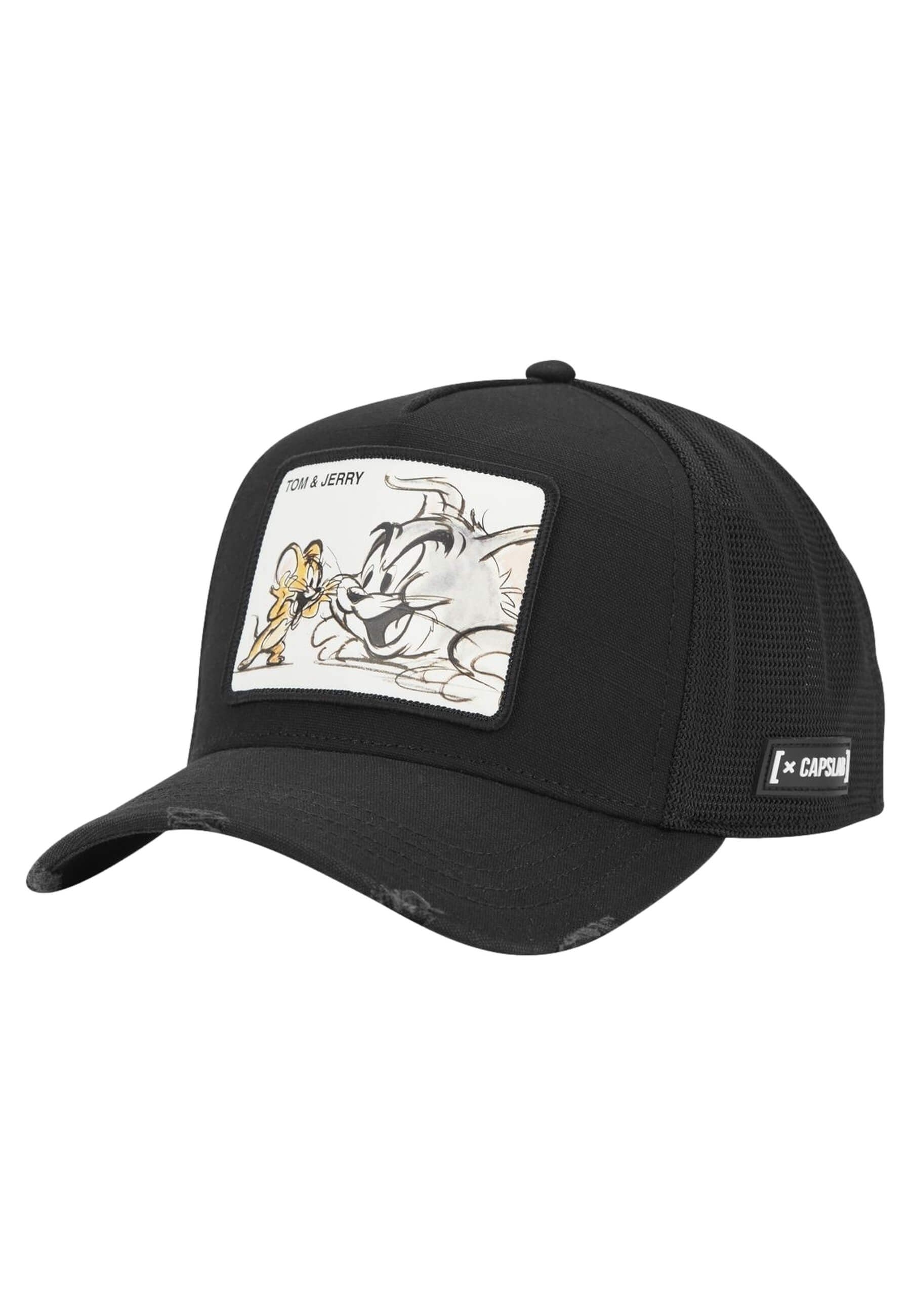 GORRA CAPSLAB NEGRA TOM & JERRY TOM3 TRUCKER CAP