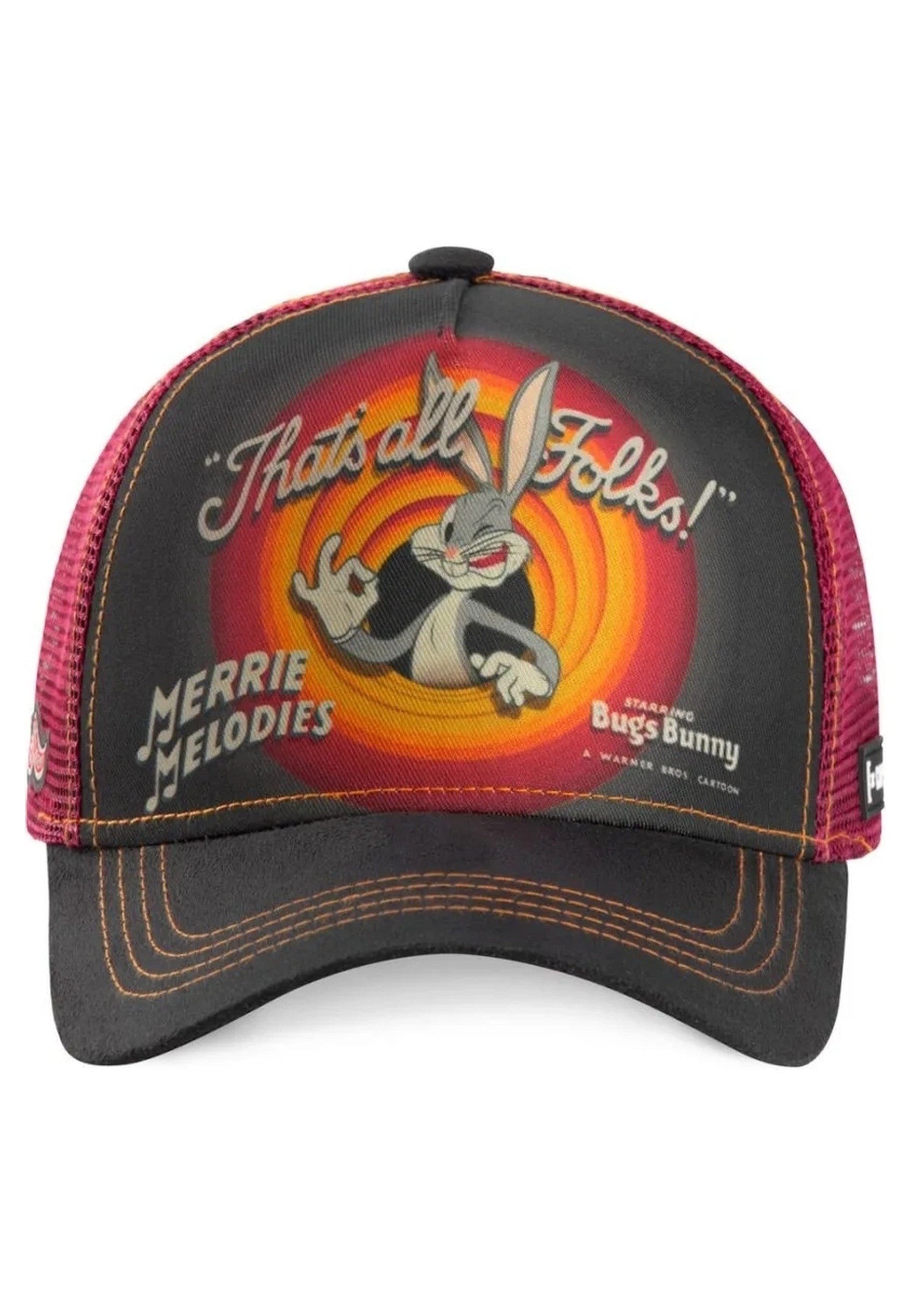 GORRA CAPSLABS NEGRA BUGS BUNNY SUBLIMADO FRENTE VISERA CURVA
