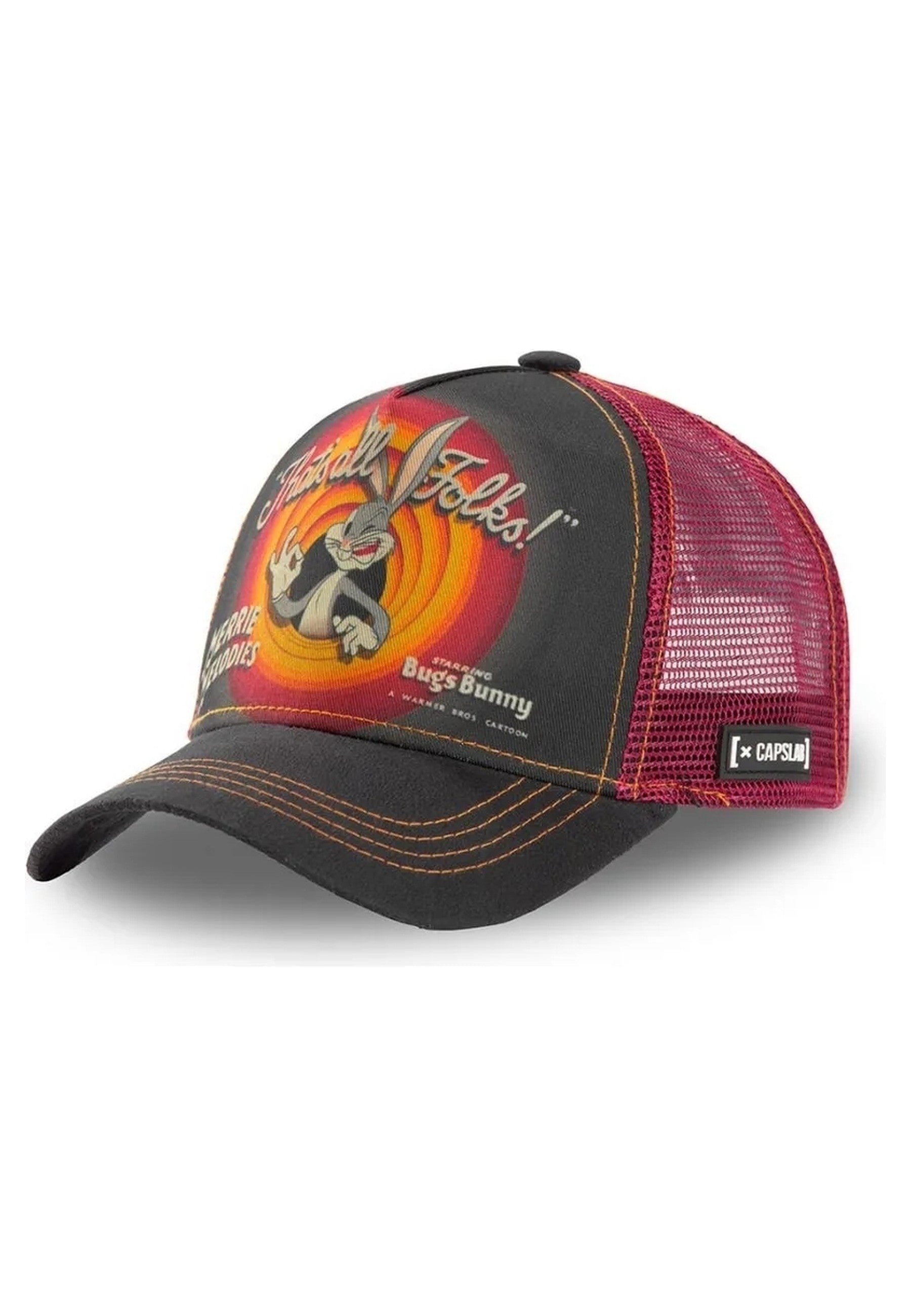 GORRA CAPSLABS NEGRA BUGS BUNNY SUBLIMADO FRENTE VISERA CURVA