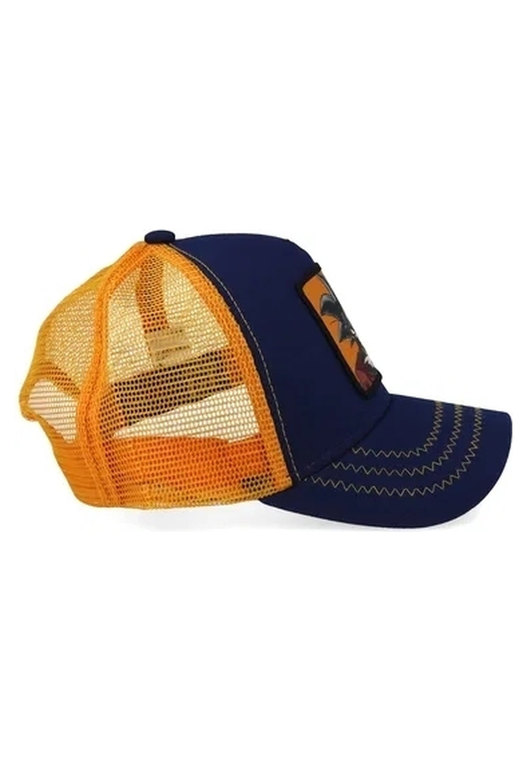 GORRA COLLAB NEGRA TRUCKER LOGO BORDADO GOKU FRENTE VISERA CURVA