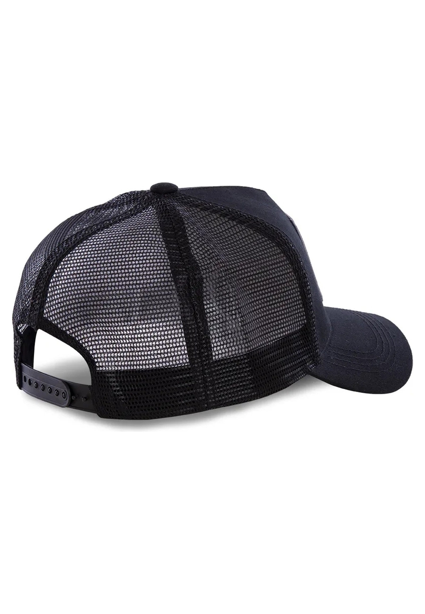 GORRA COLLABS NEGRA TAZ BORDADO FRENTE TRUCKER VISERA CURVA