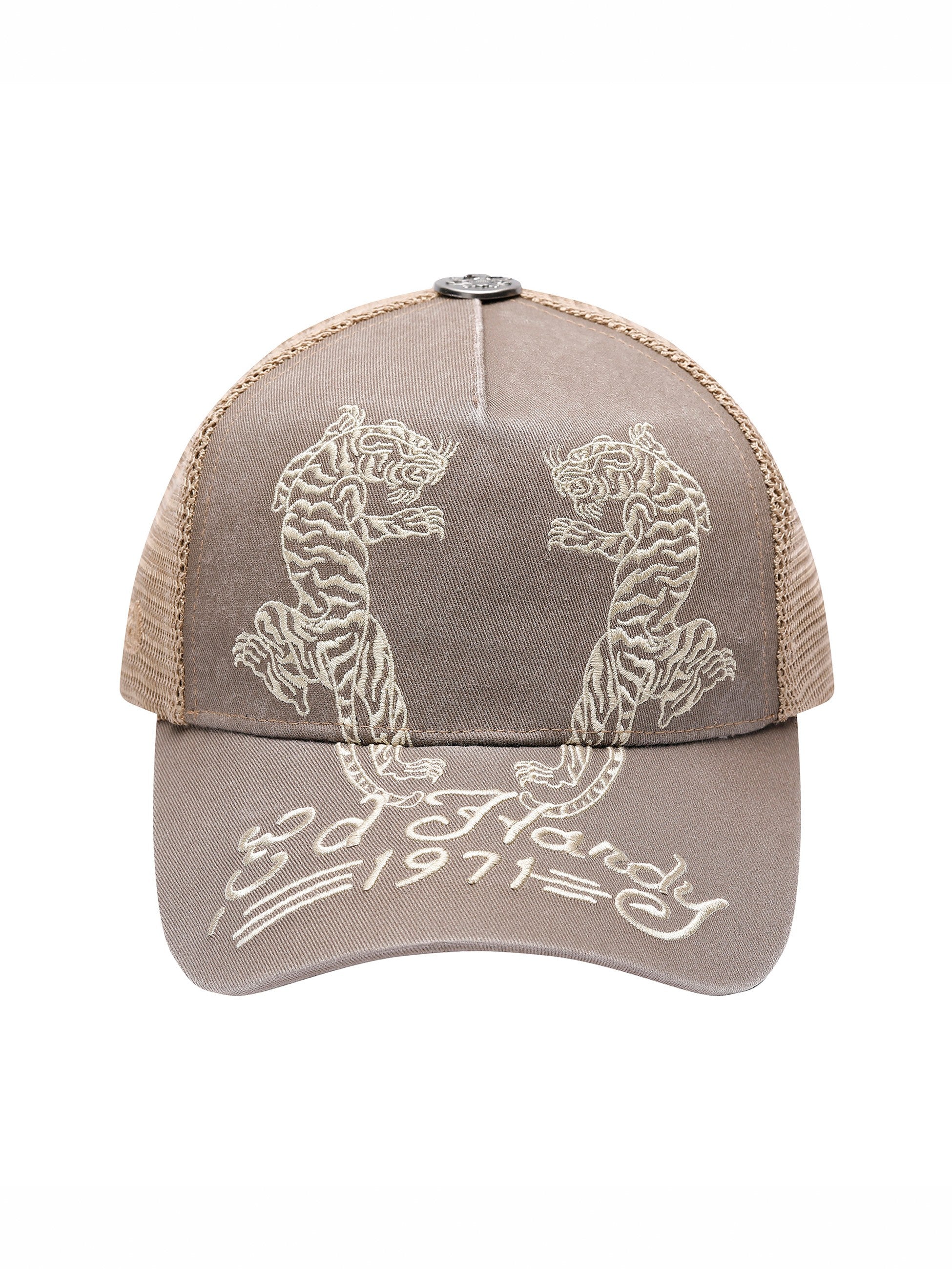 GORRA ED HARDY BEIGE DESSERT TIGER TRUCKER CAP