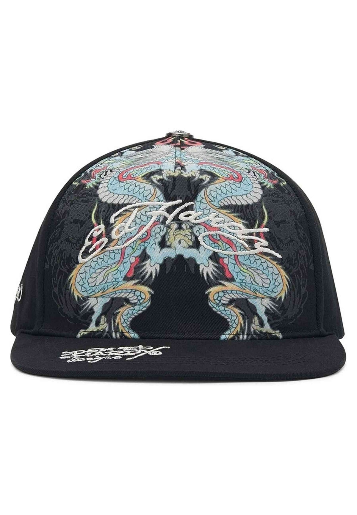 GORRA ED HARDY NEGRA BATTLE DRAGON FLAT PEAK CAP