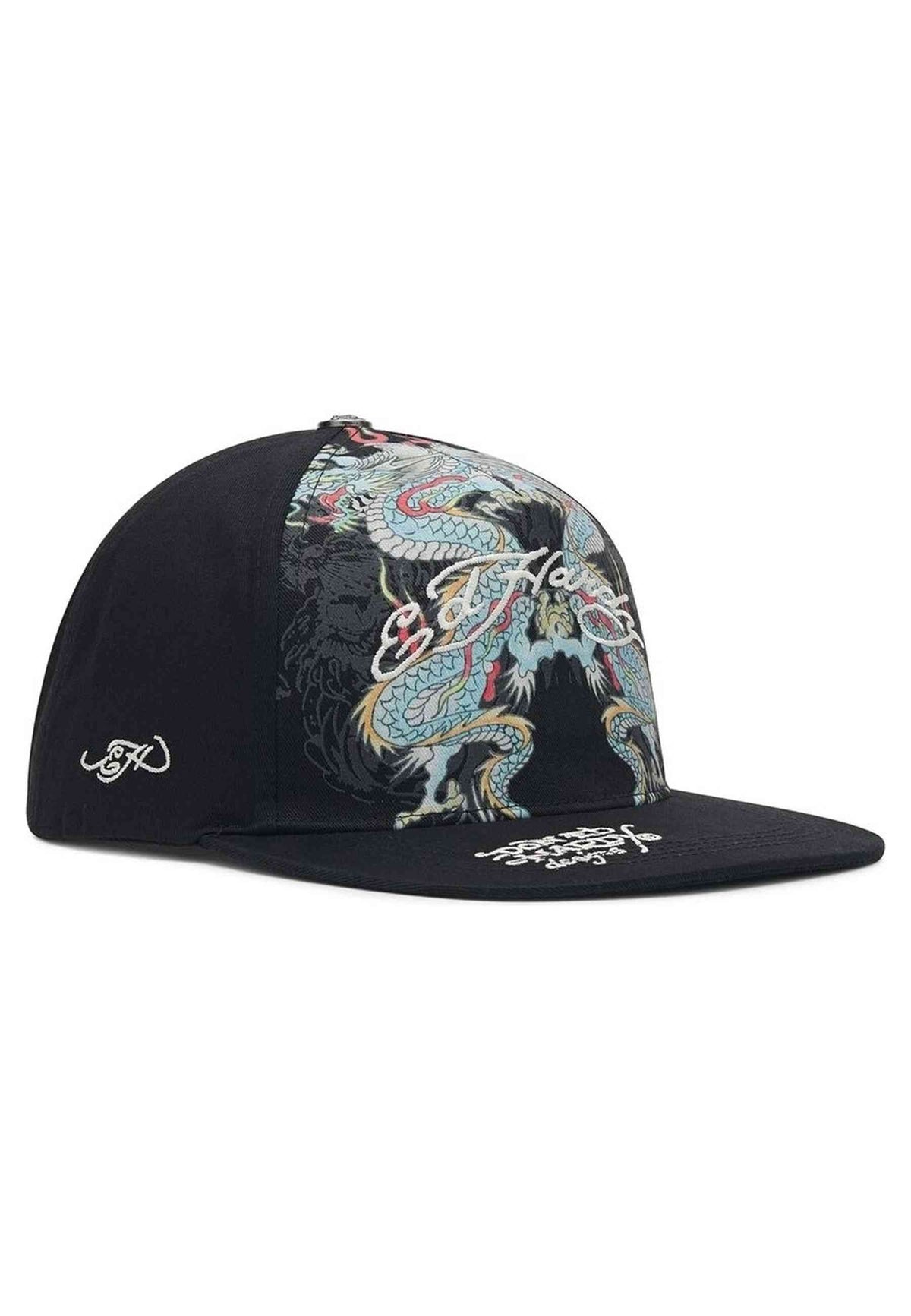 GORRA ED HARDY NEGRA BATTLE DRAGON FLAT PEAK CAP