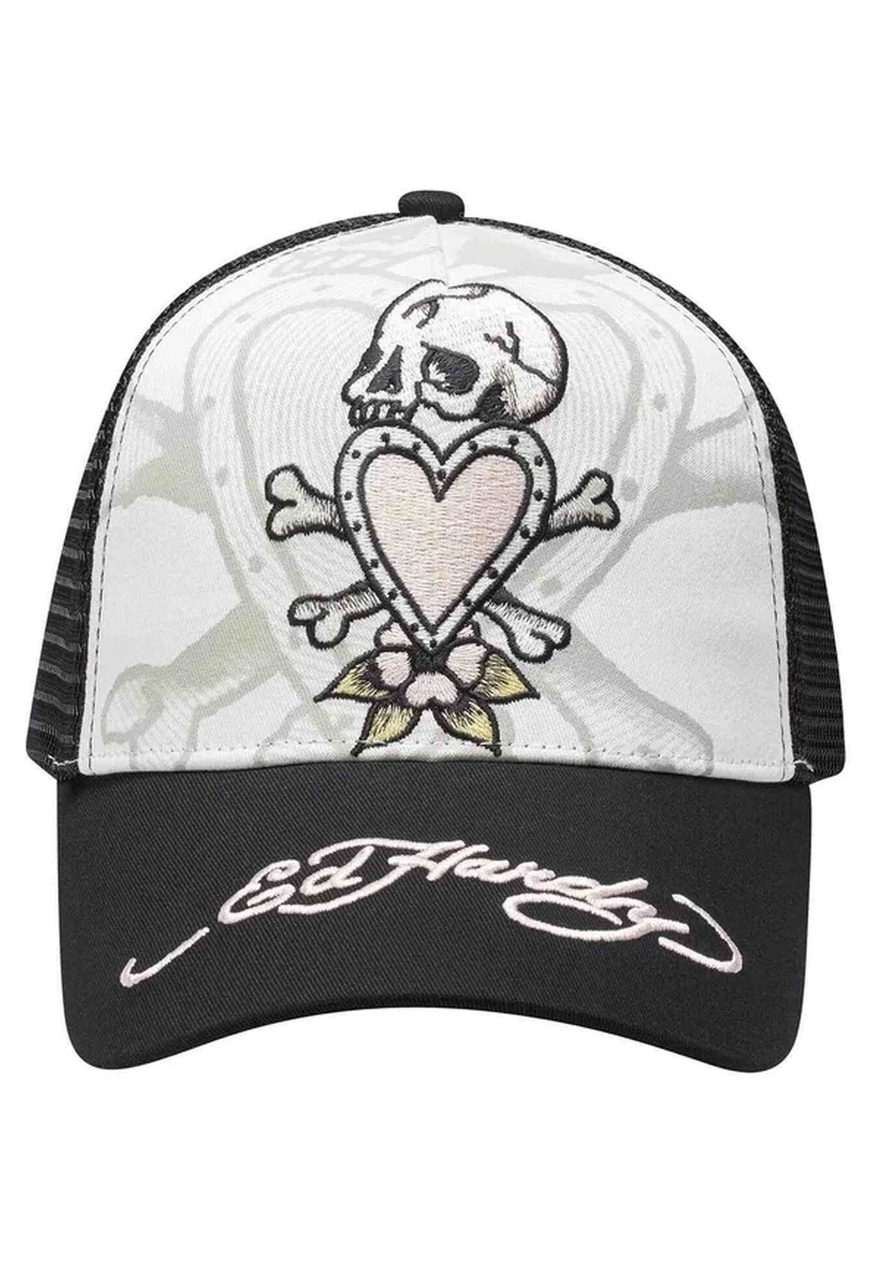 GORRA ED HARDY NEGRA DEATH BEFORE TWILL FRONT MESH TRUCKER CAP