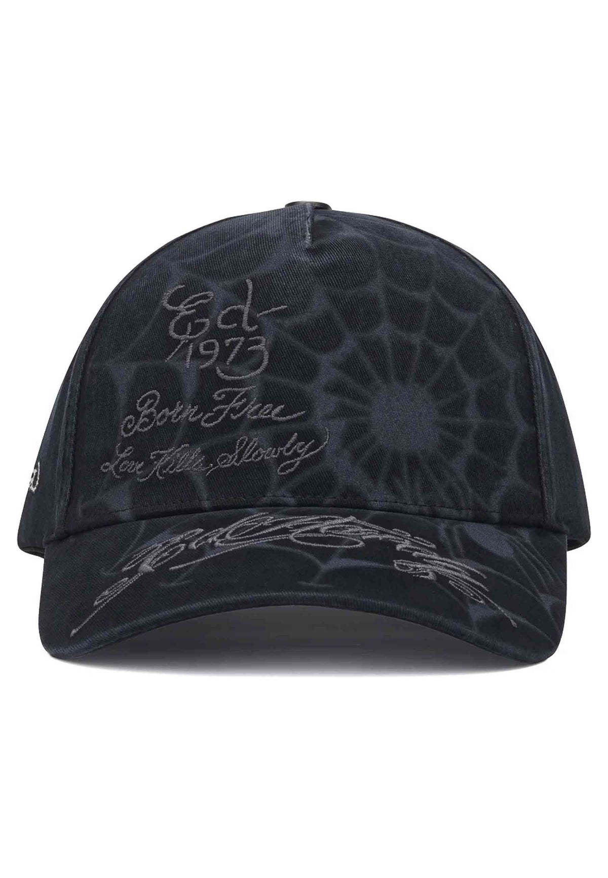 GORRA ED HARDY NEGRA SPIDERWEB 5 PANEL TRUCKER CAP