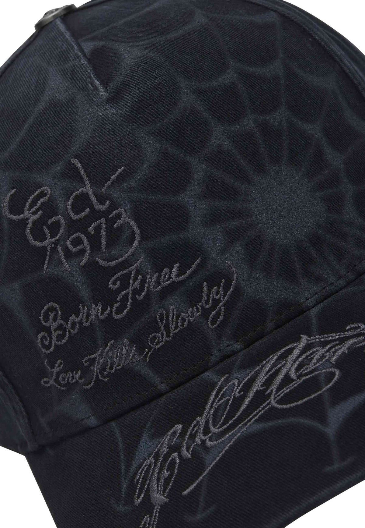 GORRA ED HARDY NEGRA SPIDERWEB 5 PANEL TRUCKER CAP
