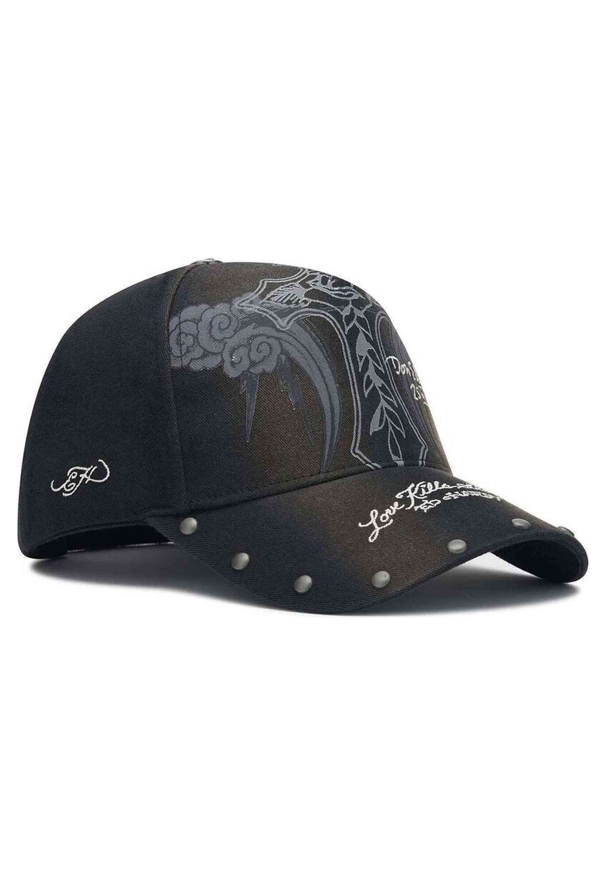 GORRA ED HARDY NEGRA STORMING ROSE 5 PANEL TRUCKER CAP