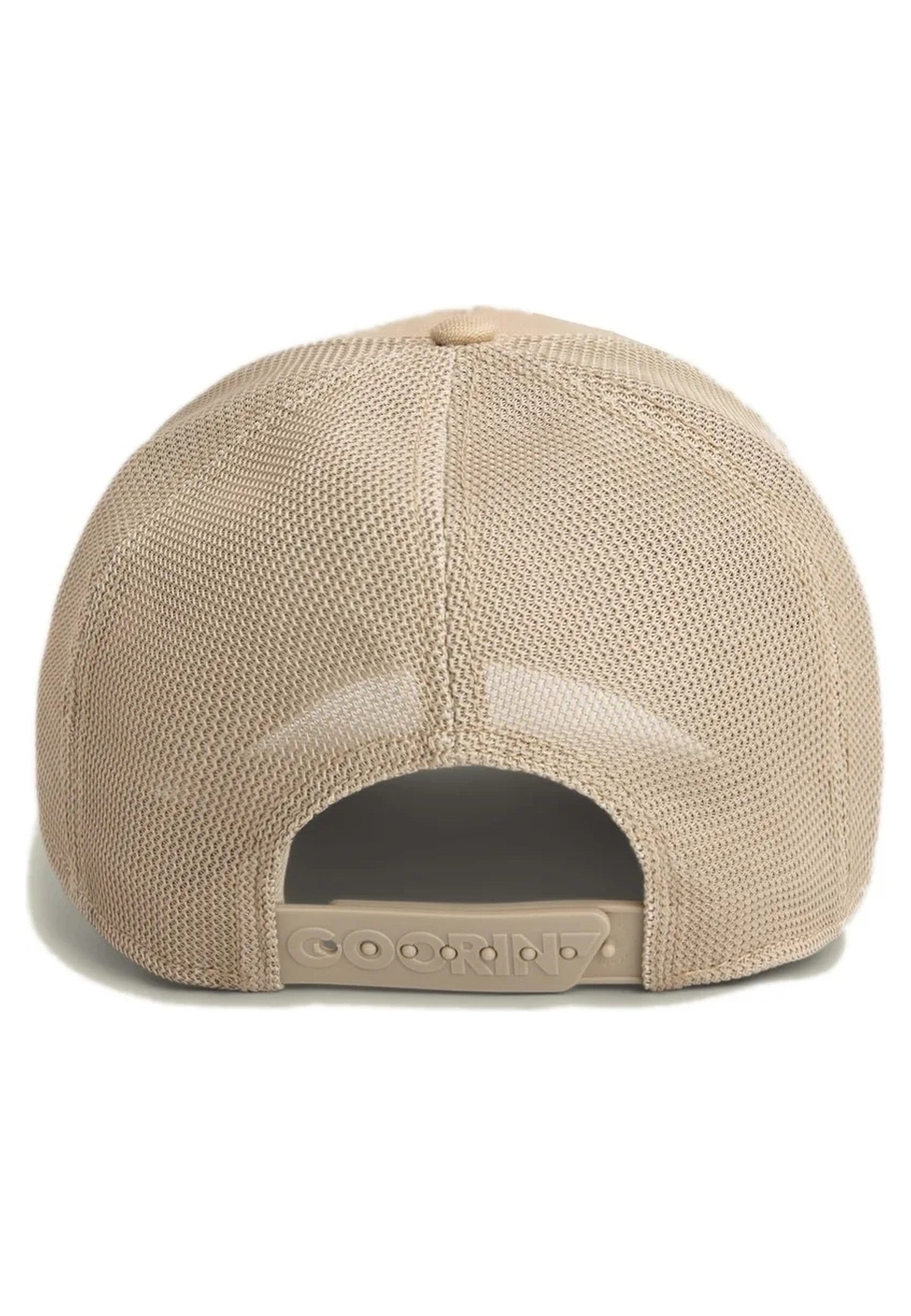 GORRA GOORIN BROS BEIGE GALLINA GREENER GRASS GET THAT WORM TRUCKER CAP