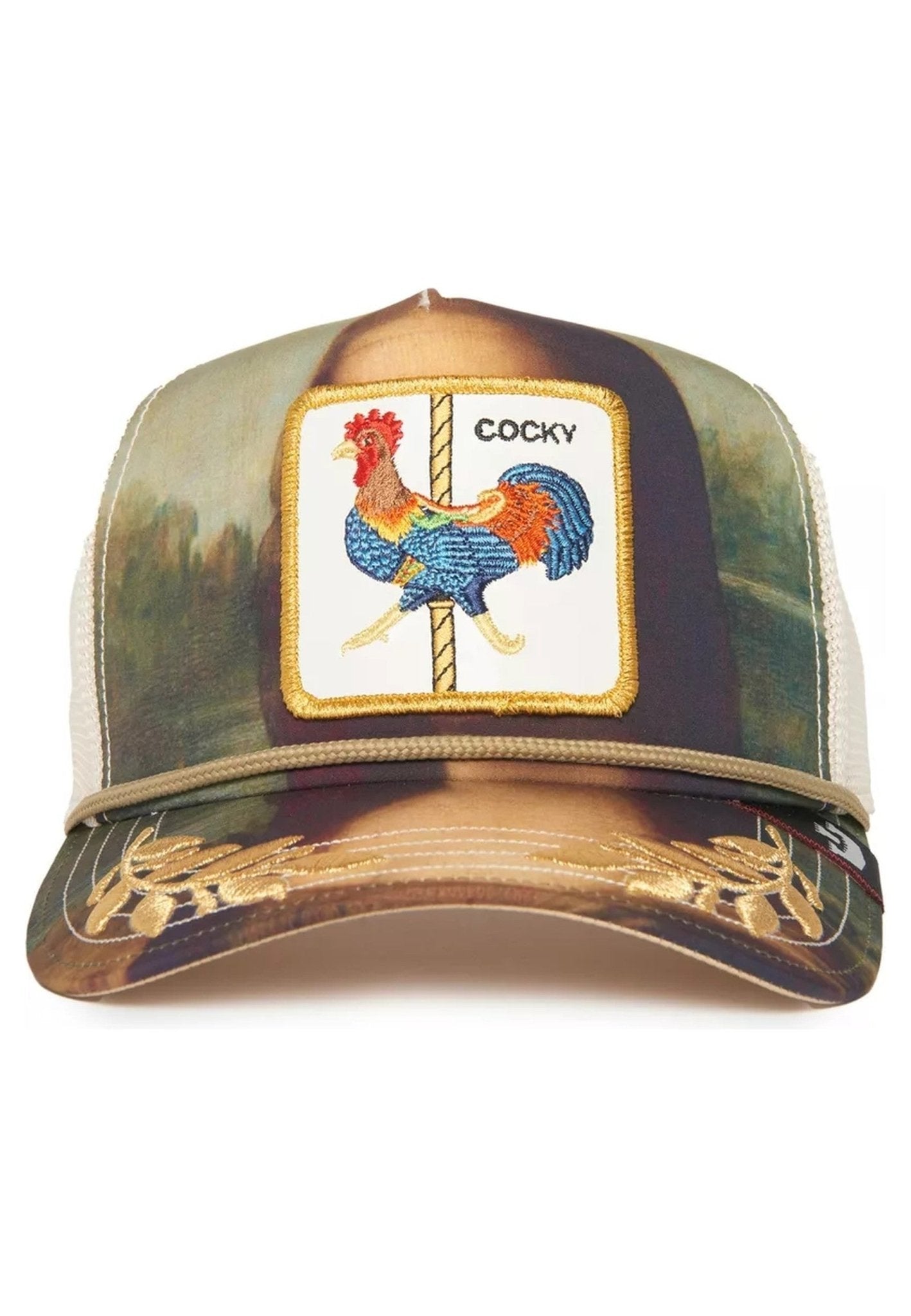 GORRA GOORIN BROS BEIGE GALLO SICUT MENTULA GIOCONDA TRUCKER CAP - AREA ZERO