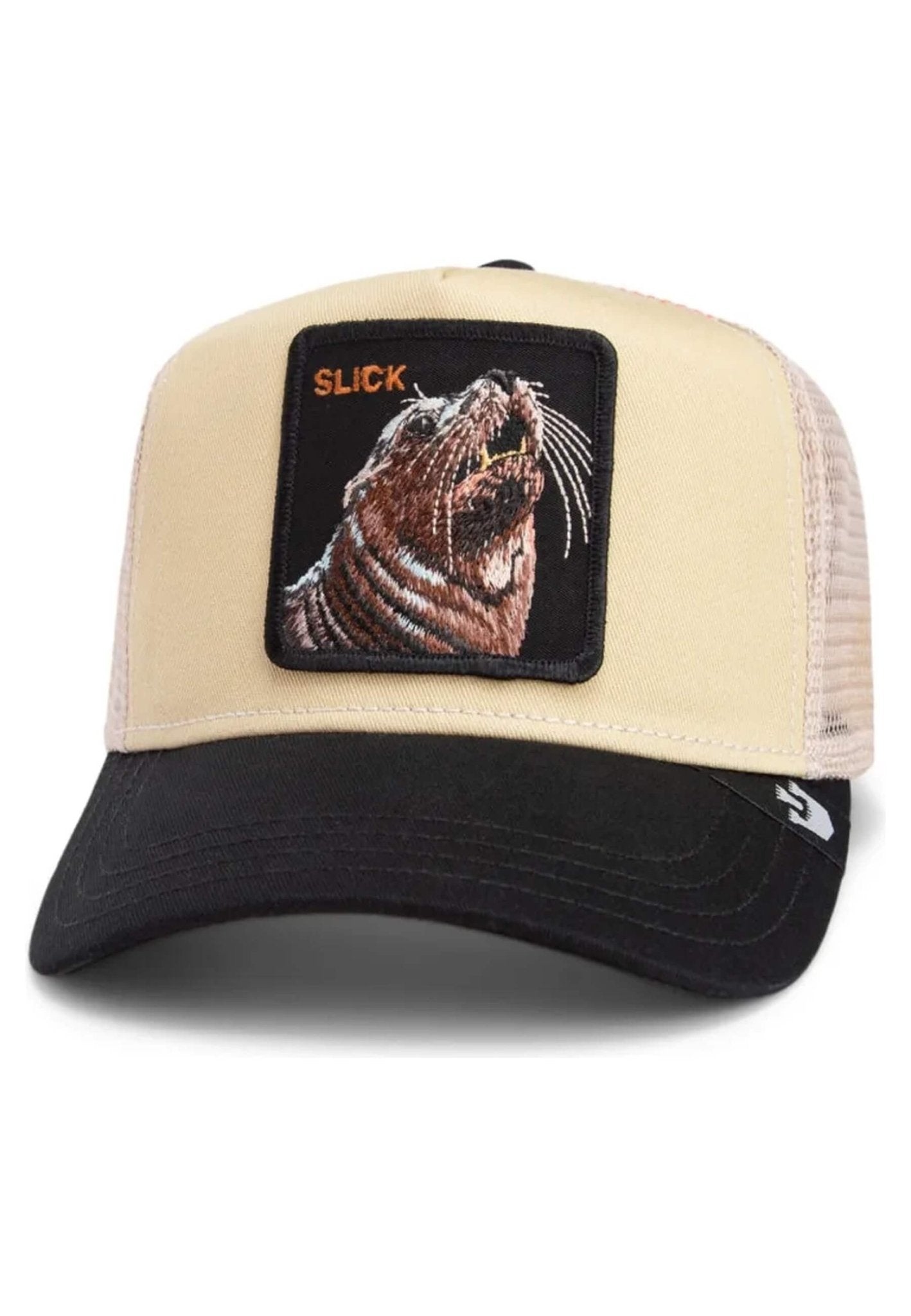 GORRA GOORIN BROS BEIGE LEON MARINO THE SLICK SEAL TRUCKER CAP - AREA ZERO