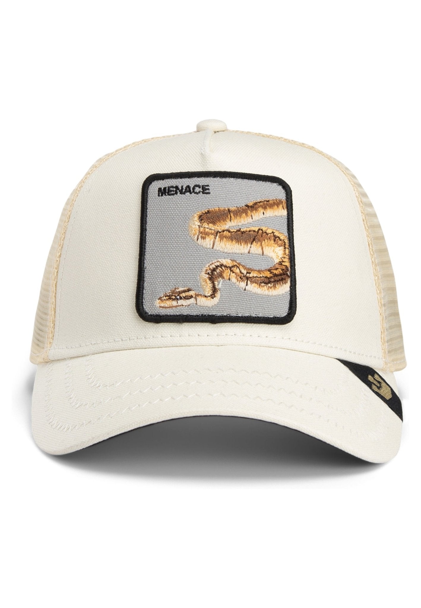 GORRA GOORIN BROS BEIGE SERPIENTE DEADLY COMPANION TRUCKER CAP - AREA ZERO