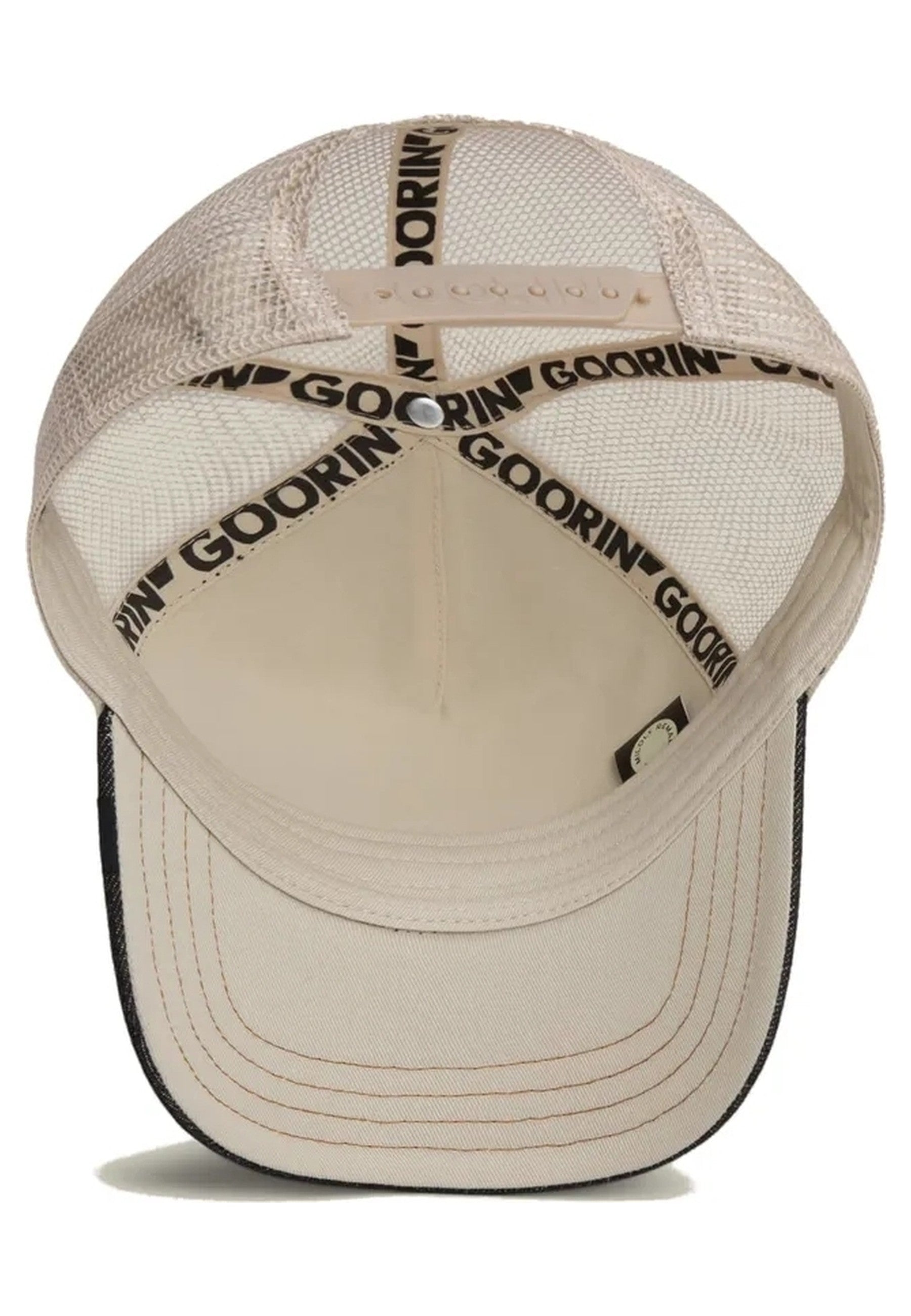 GORRA GOORIN BROS BLACK DENIM CALAVERA DENIM SKULL TRUCKER CAP