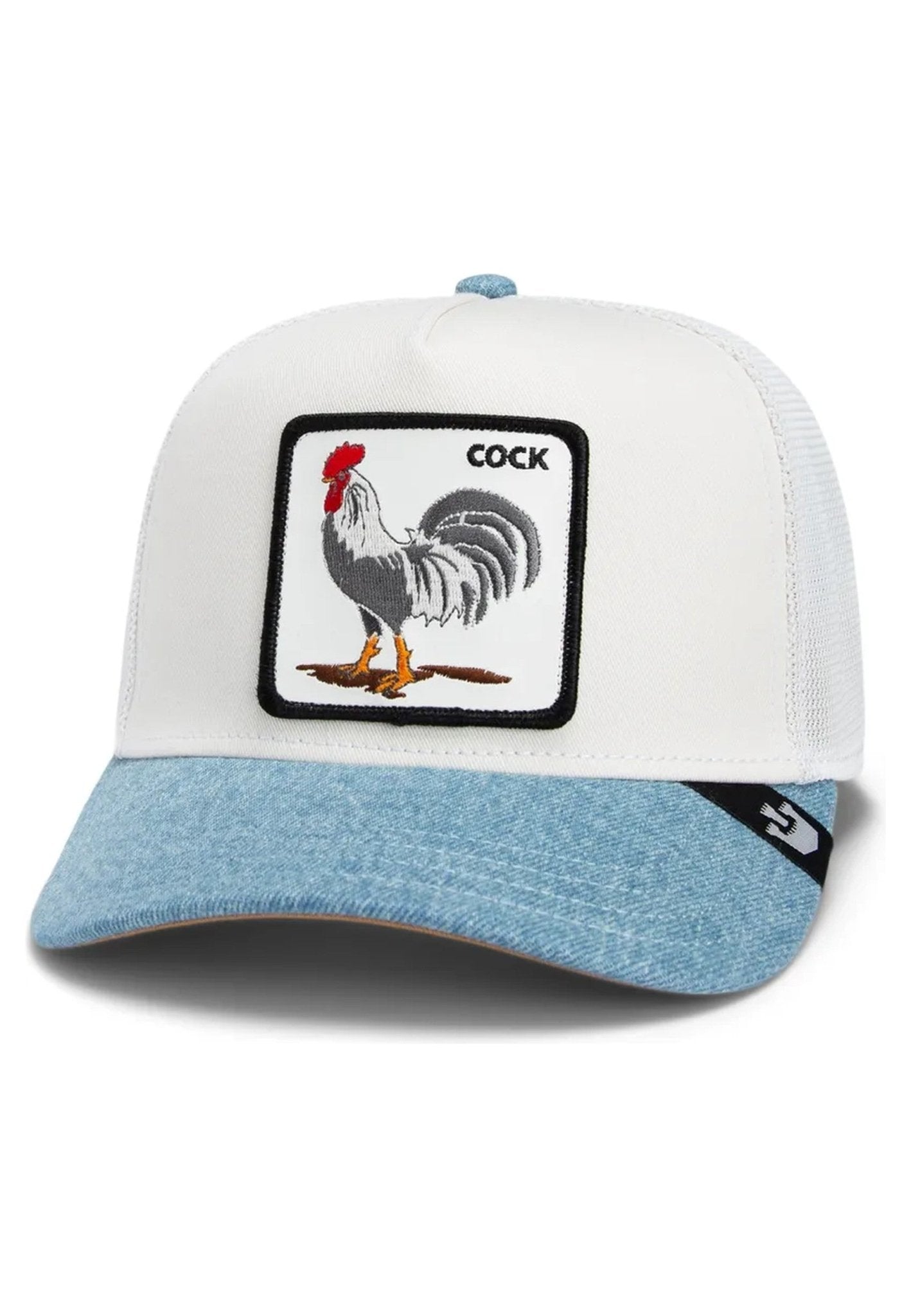 GORRA GOORIN BROS BLANCA GALLO VISERA VAQUERA ROOSTER FAN TRUCKER CAP - AREA ZERO
