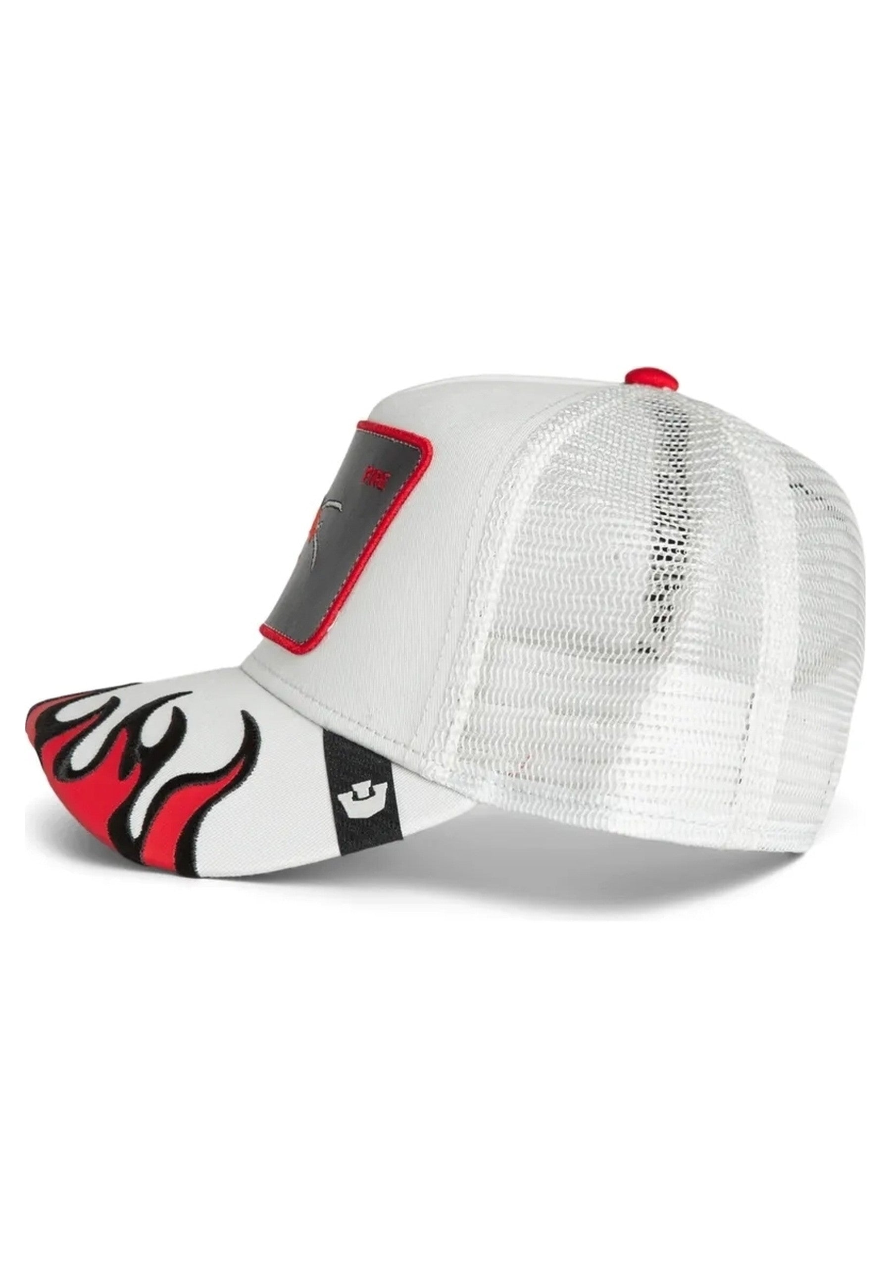 GORRA GOORIN BROS BLANCA HORMAIGA FIRE FLAMES TRUCKER CAP