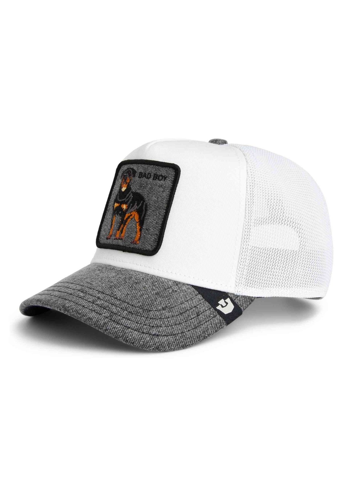 GORRA GOORIN BROS BLANCA ROTTWEILLER DENIM BAD BOY TRUCKER CAP - AREA ZERO