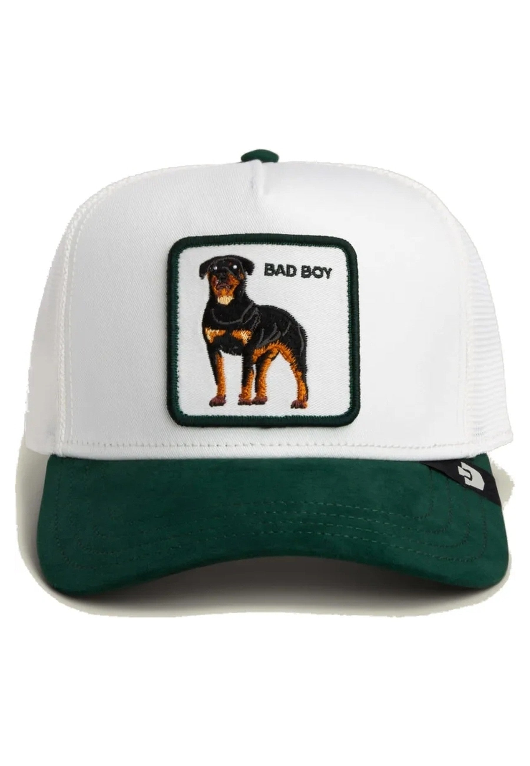 GORRA GOORIN BROS BLANCA ROTTWEILLER SUEDE BAD BOY TRUCKER CAP