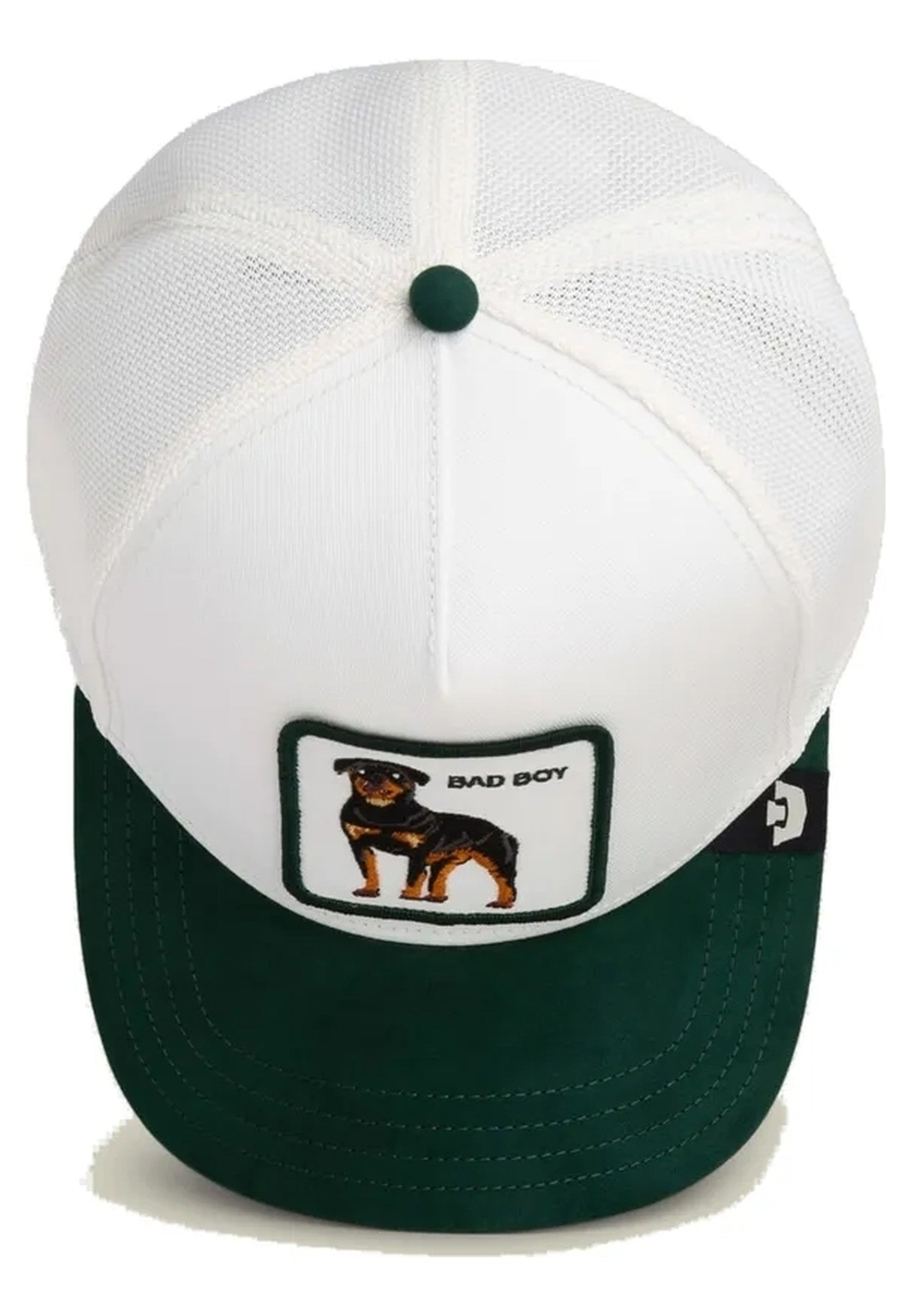 GORRA GOORIN BROS BLANCA ROTTWEILLER SUEDE BAD BOY TRUCKER CAP