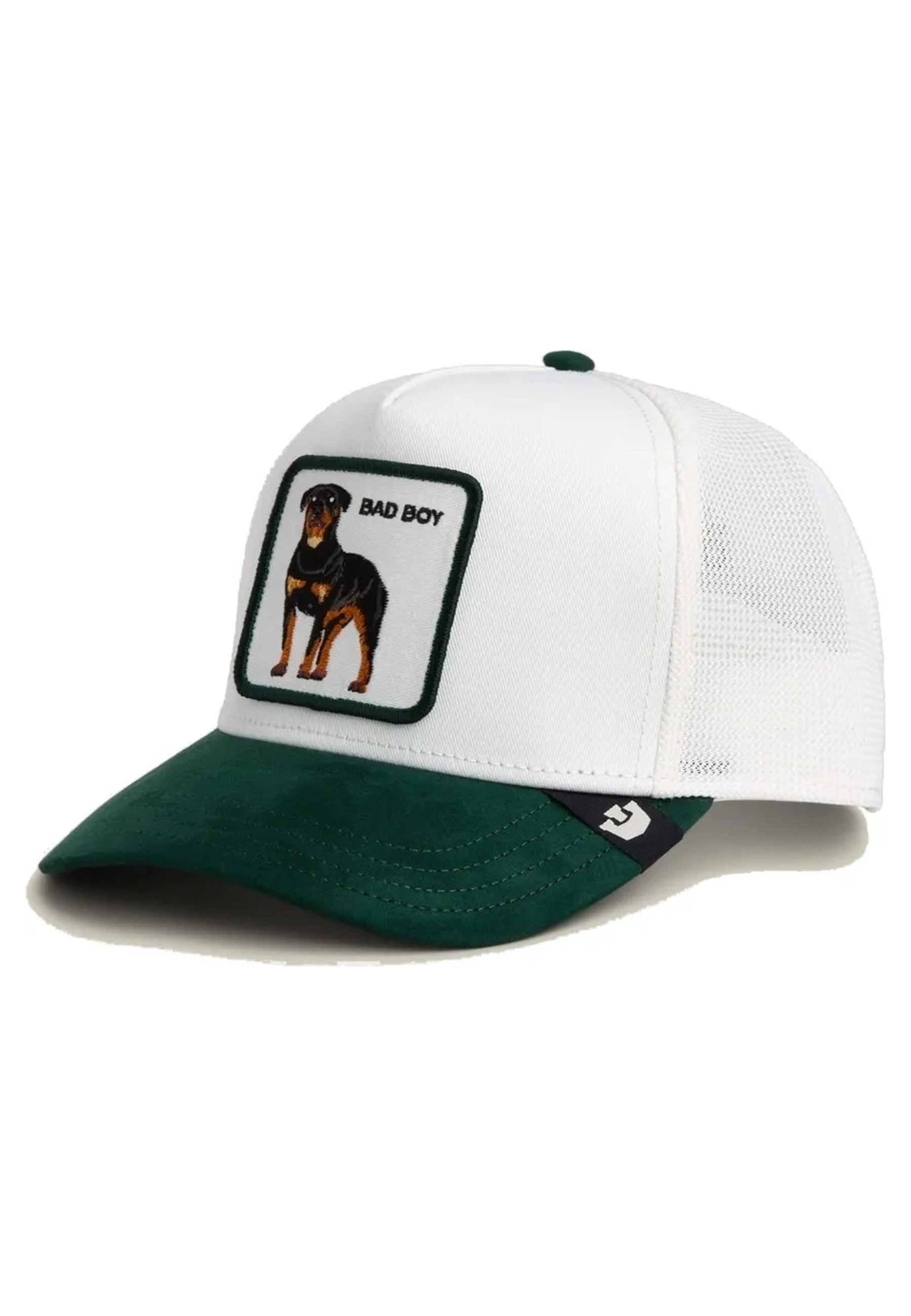 GORRA GOORIN BROS BLANCA ROTTWEILLER SUEDE BAD BOY TRUCKER CAP