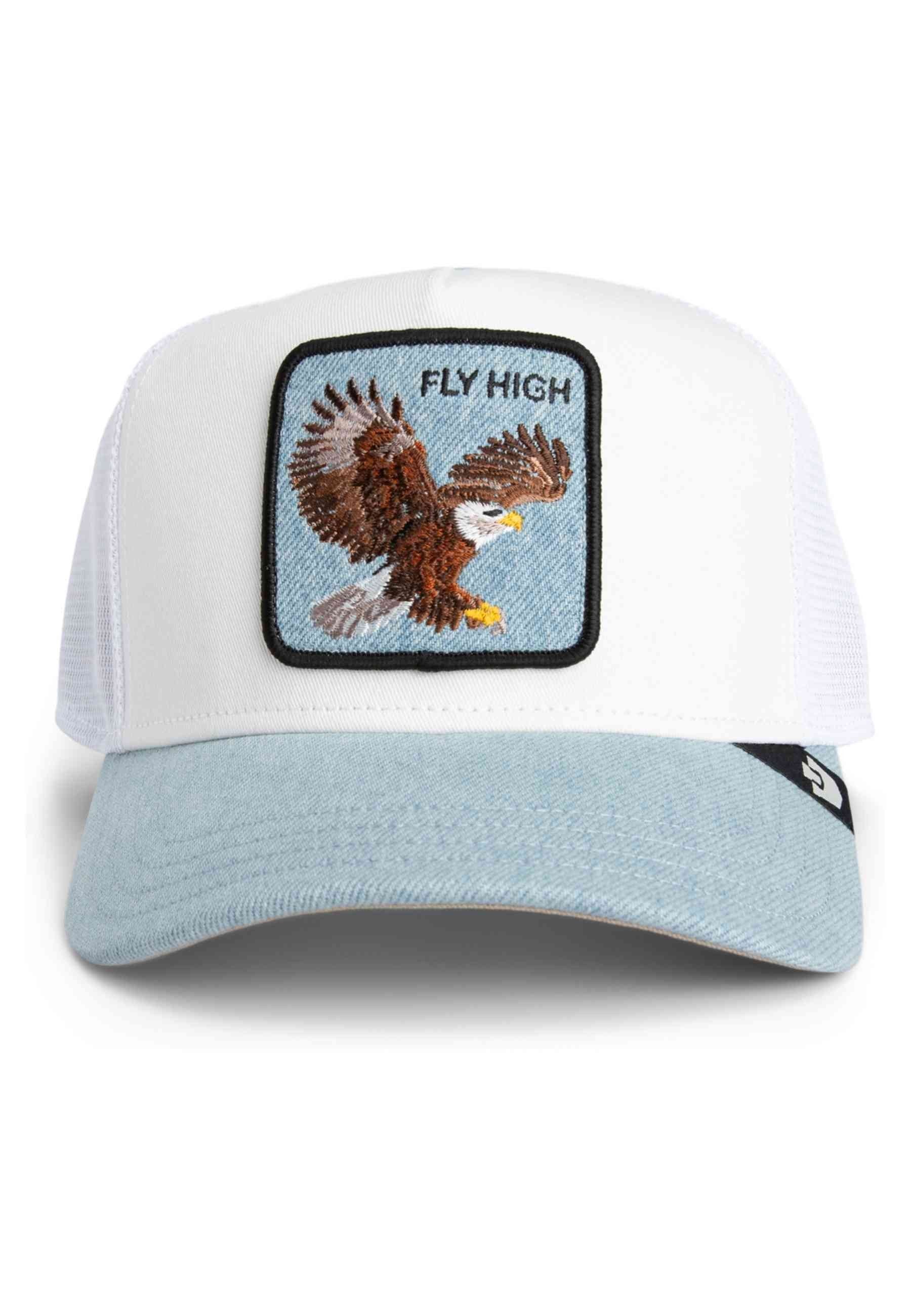 GORRA GOORIN BROS BLANCA VAQUERA AGUILA DENIM FLY HIGH TRUCKER CAP