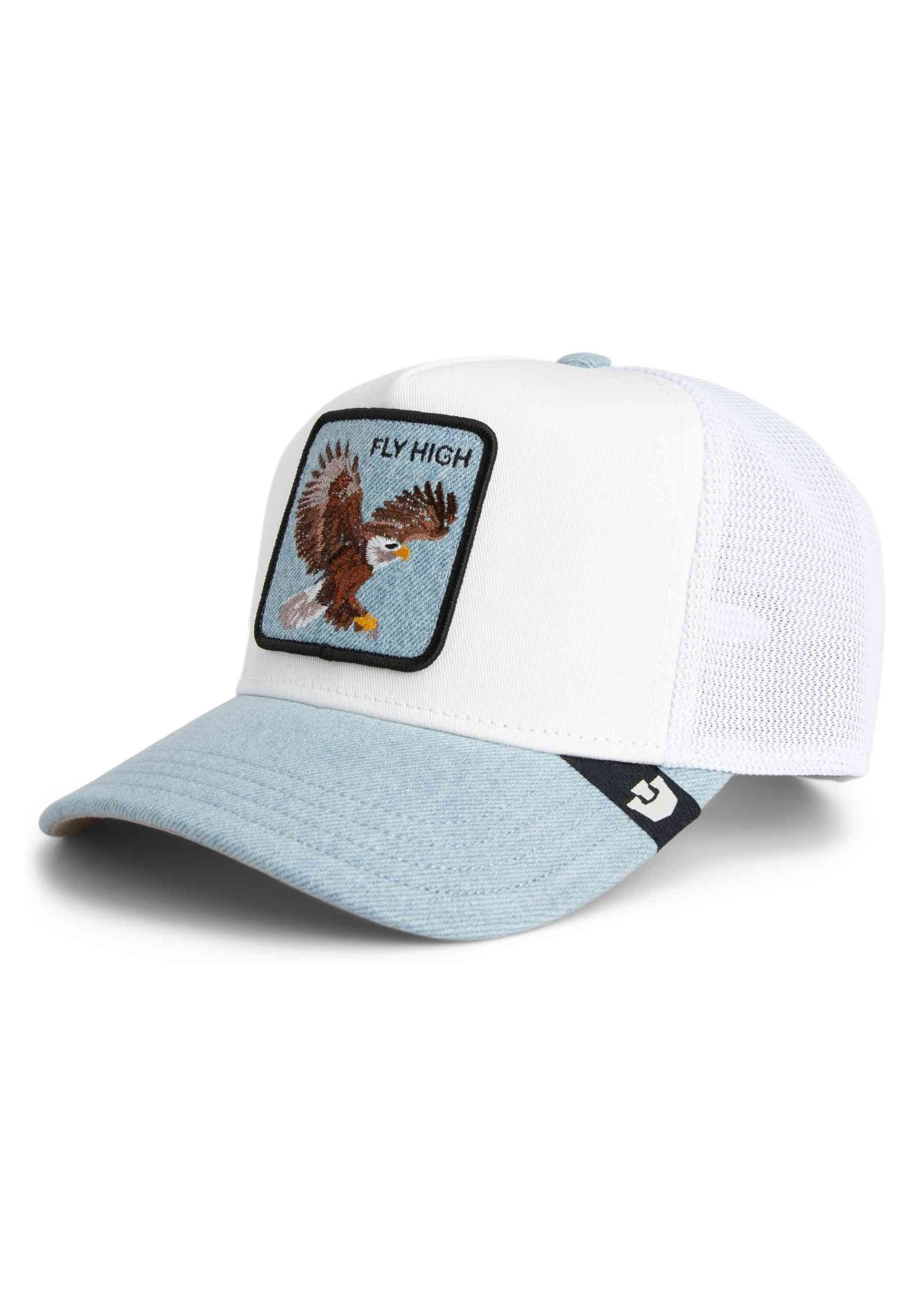 GORRA GOORIN BROS BLANCA VAQUERA AGUILA DENIM FLY HIGH TRUCKER CAP