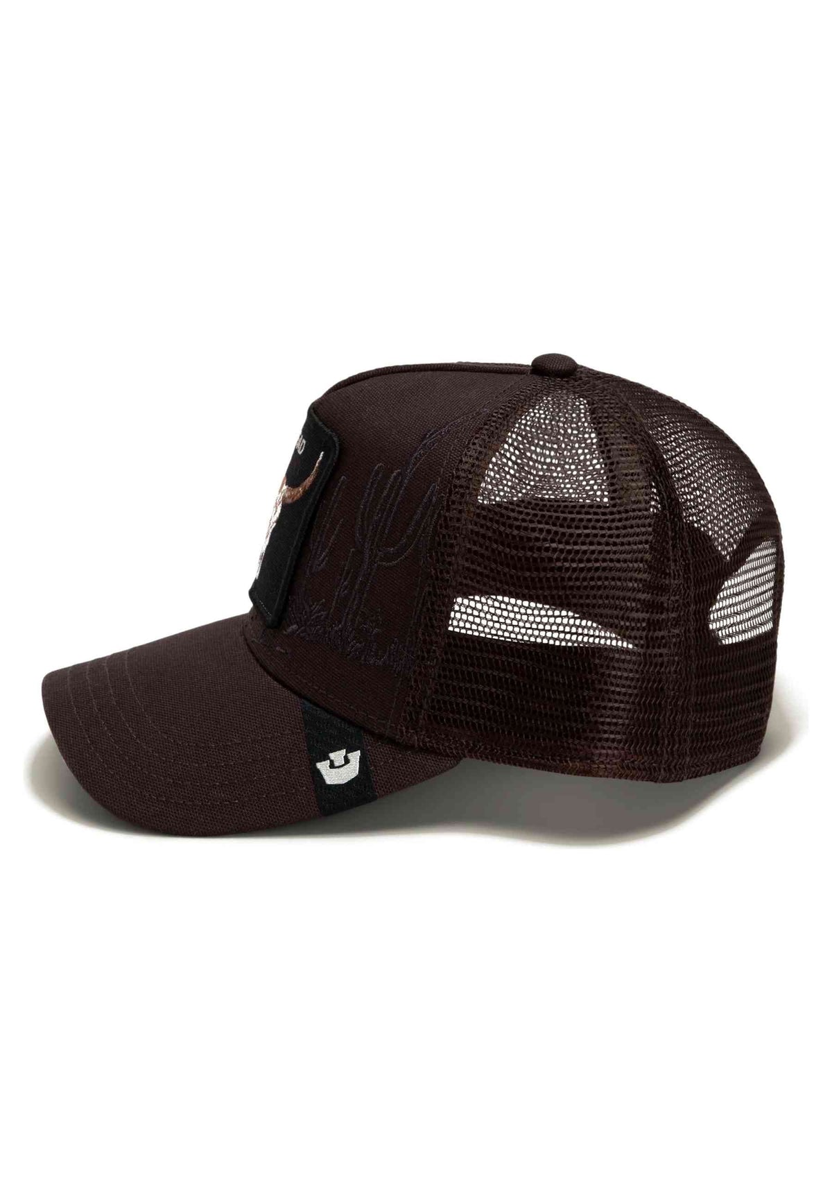 GORRA GOORIN BROS MARRON CALAVERA BADLANDS SKULL TRUCKER CAP