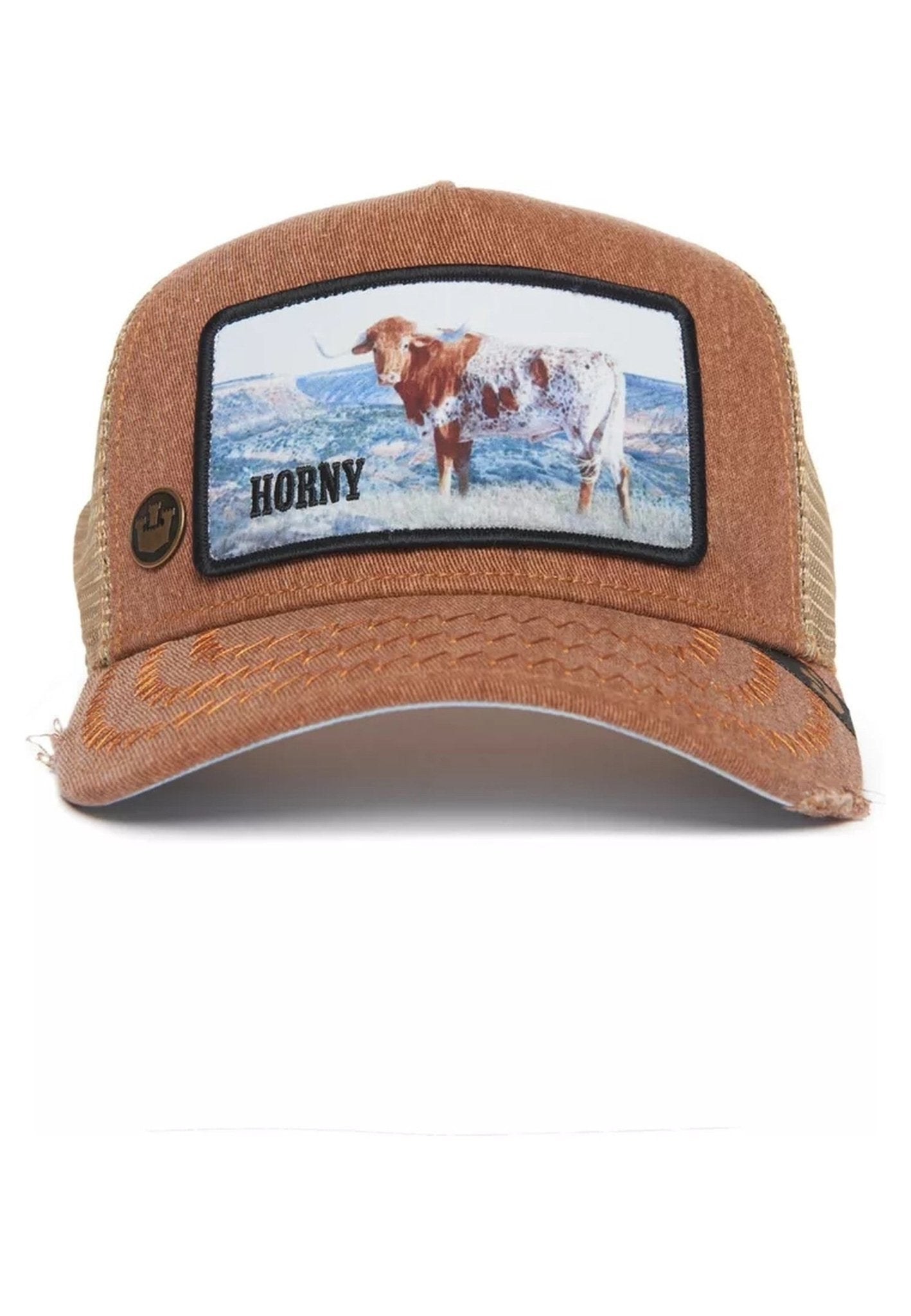 GORRA GOORIN BROS MARRON VACA MODEL NO HO2NY TRUCKER CAP - AREA ZERO