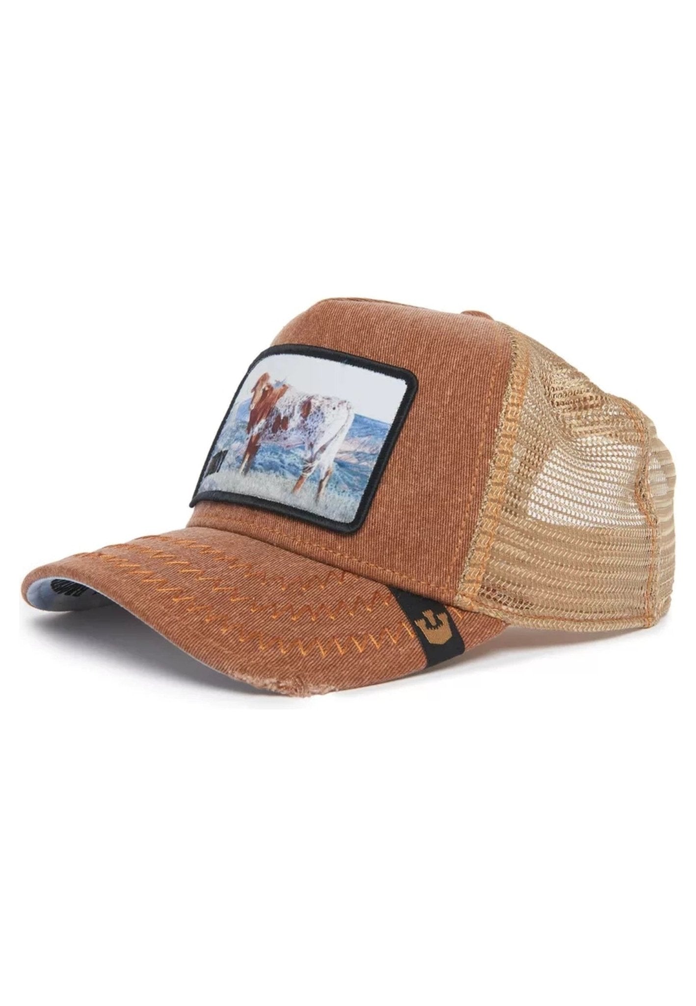 GORRA GOORIN BROS MARRON VACA MODEL NO HO2NY TRUCKER CAP - AREA ZERO