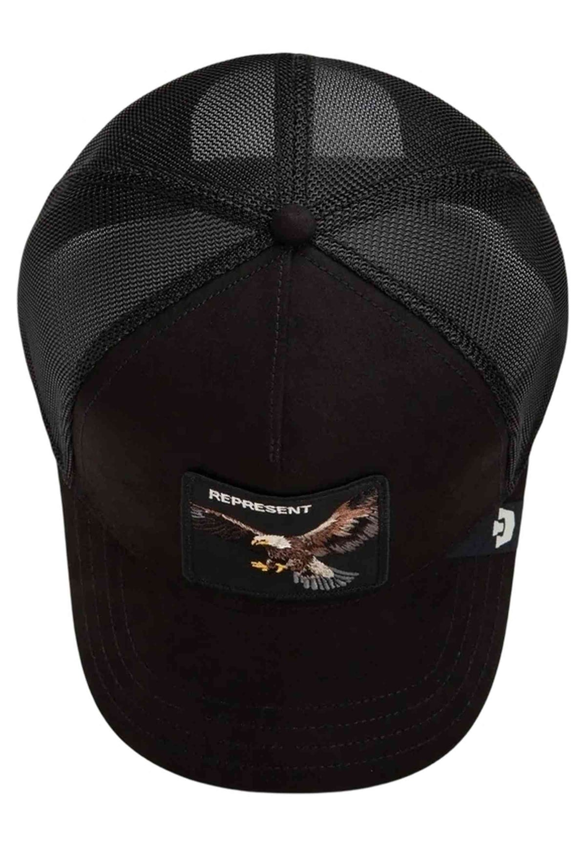 GORRA GOORIN BROS NEGRA AGUILA SUEDE REPRESENT EAGLE TRUCKER CAP