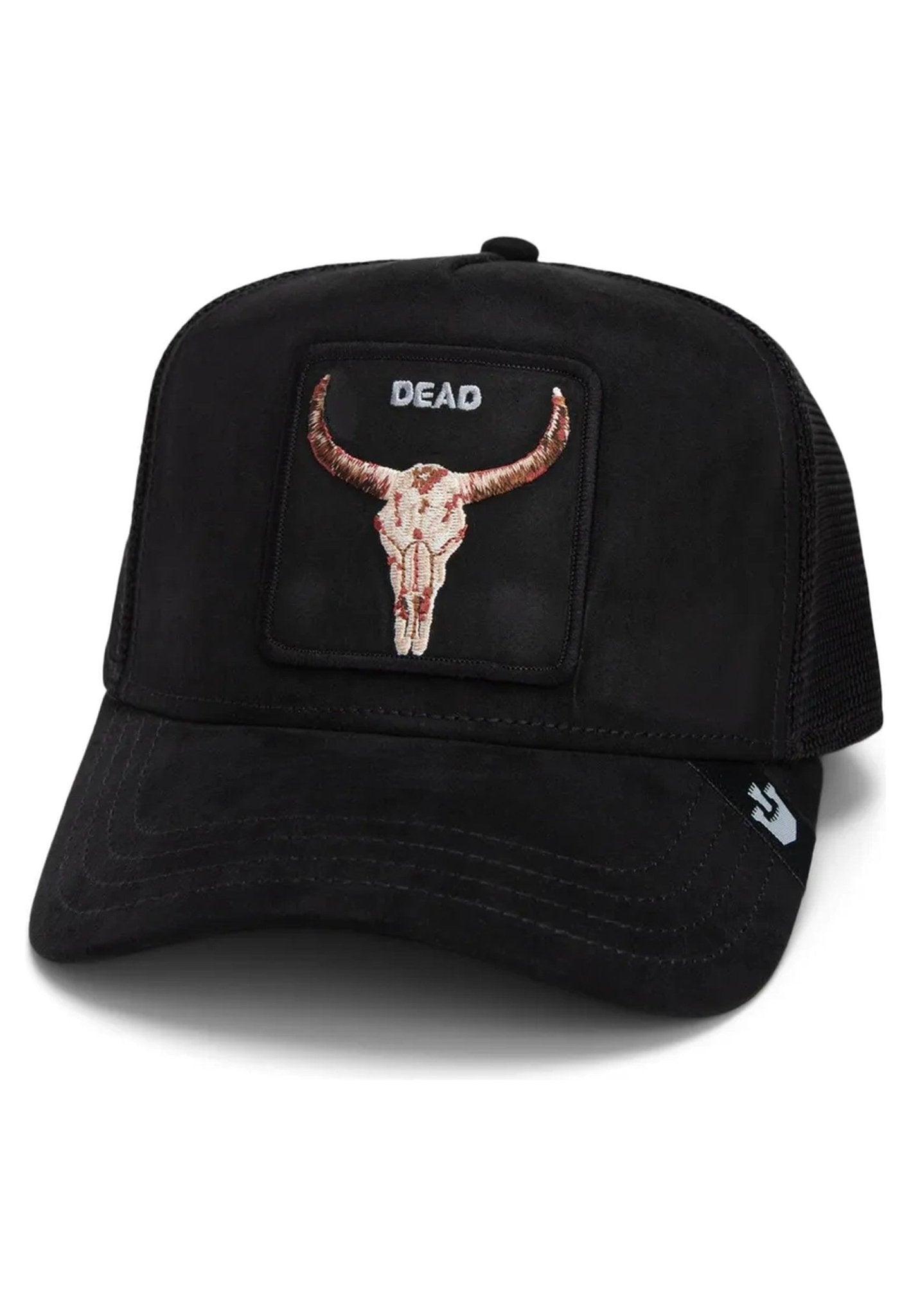 GORRA GOORIN BROS NEGRA CALAVERA SUEDE SKULL TRUCKER CAP - AREA ZERO
