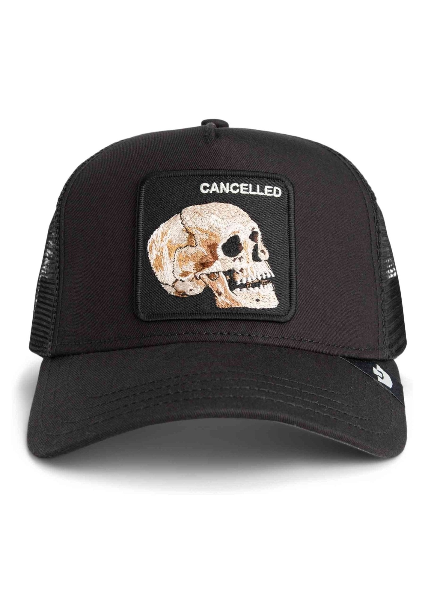 GORRA GOORIN BROS NEGRA CALAVERA THE CANCELLED SKULL TRUCKER CAP - AREA ZERO