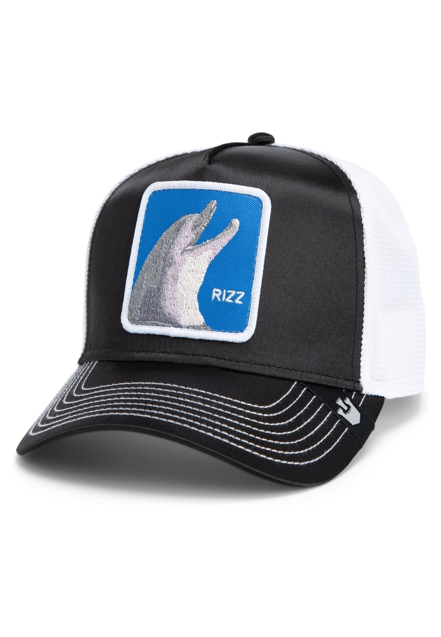 GORRA GOORIN BROS NEGRA DELFIN RIZZKY BIZZNIZZ SATIN TRUCKER CAP - AREA ZERO