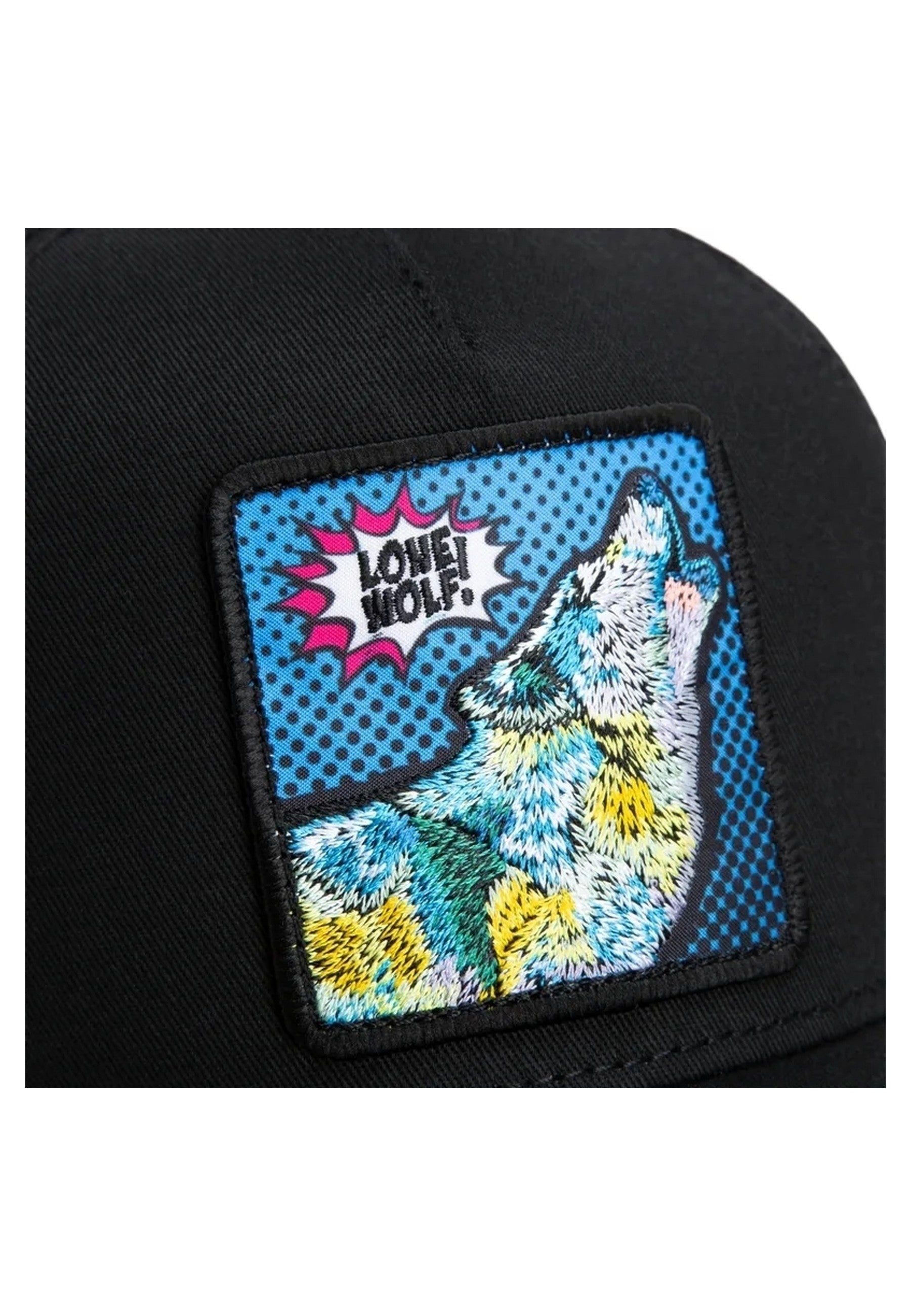 GORRA GOORIN BROS NEGRA LOBO LONE WOLF POP ART TRUCKER CAP