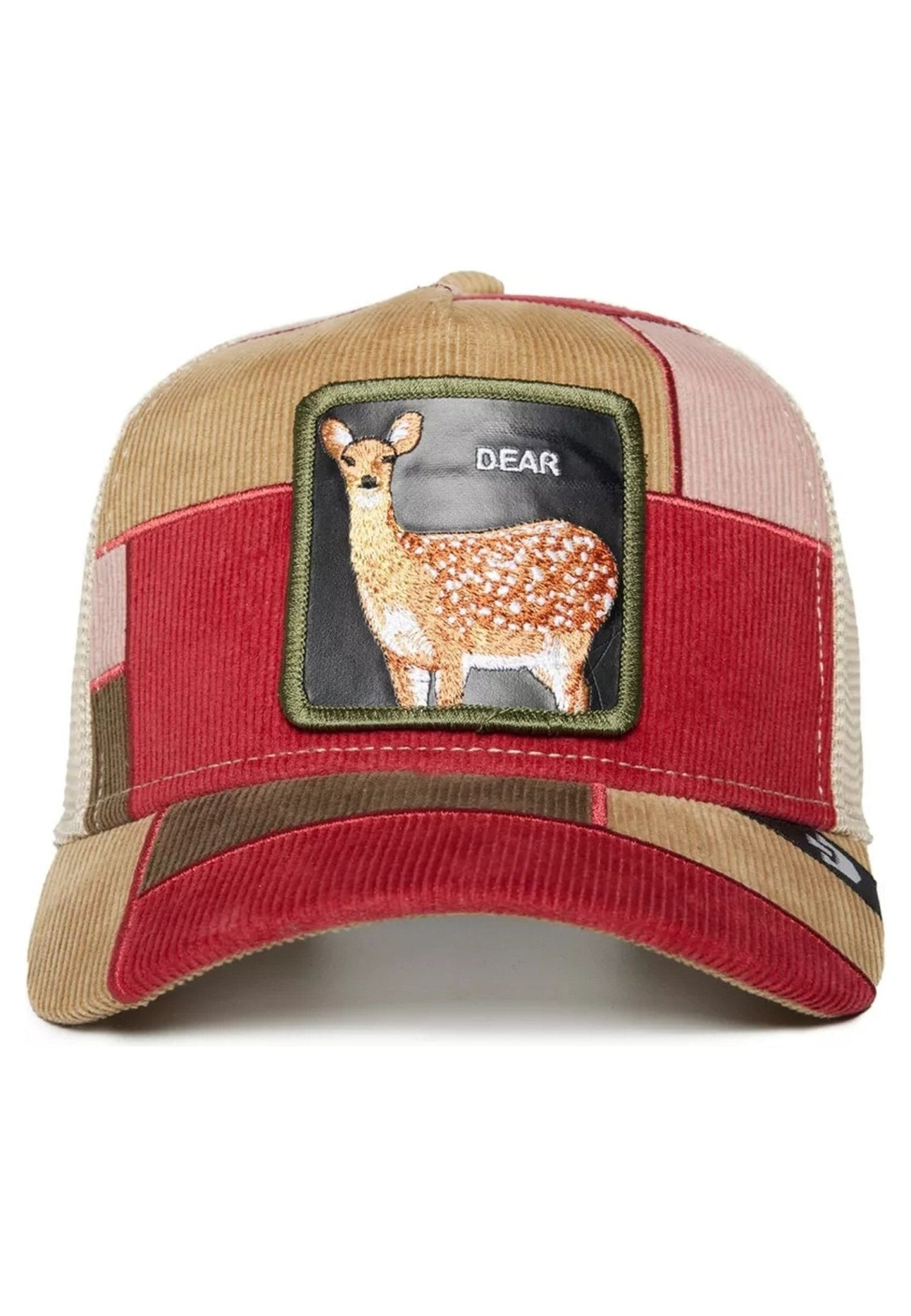 GORRA GOORIN BROS ROJA CERVATILLO PATCHWORK LETTER OPENER TRUCKER CAP - AREA ZERO