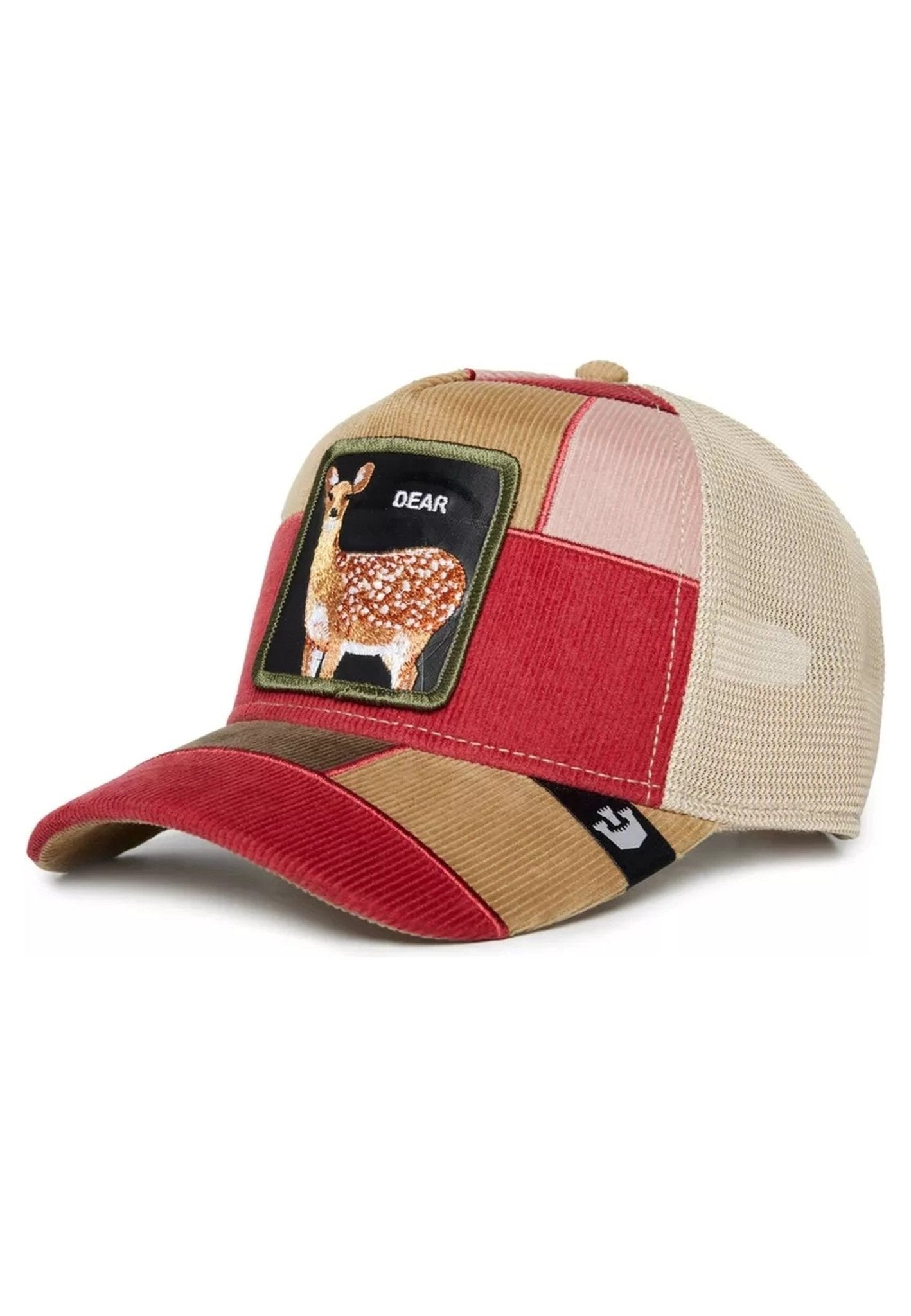 GORRA GOORIN BROS ROJA CERVATILLO PATCHWORK LETTER OPENER TRUCKER CAP - AREA ZERO