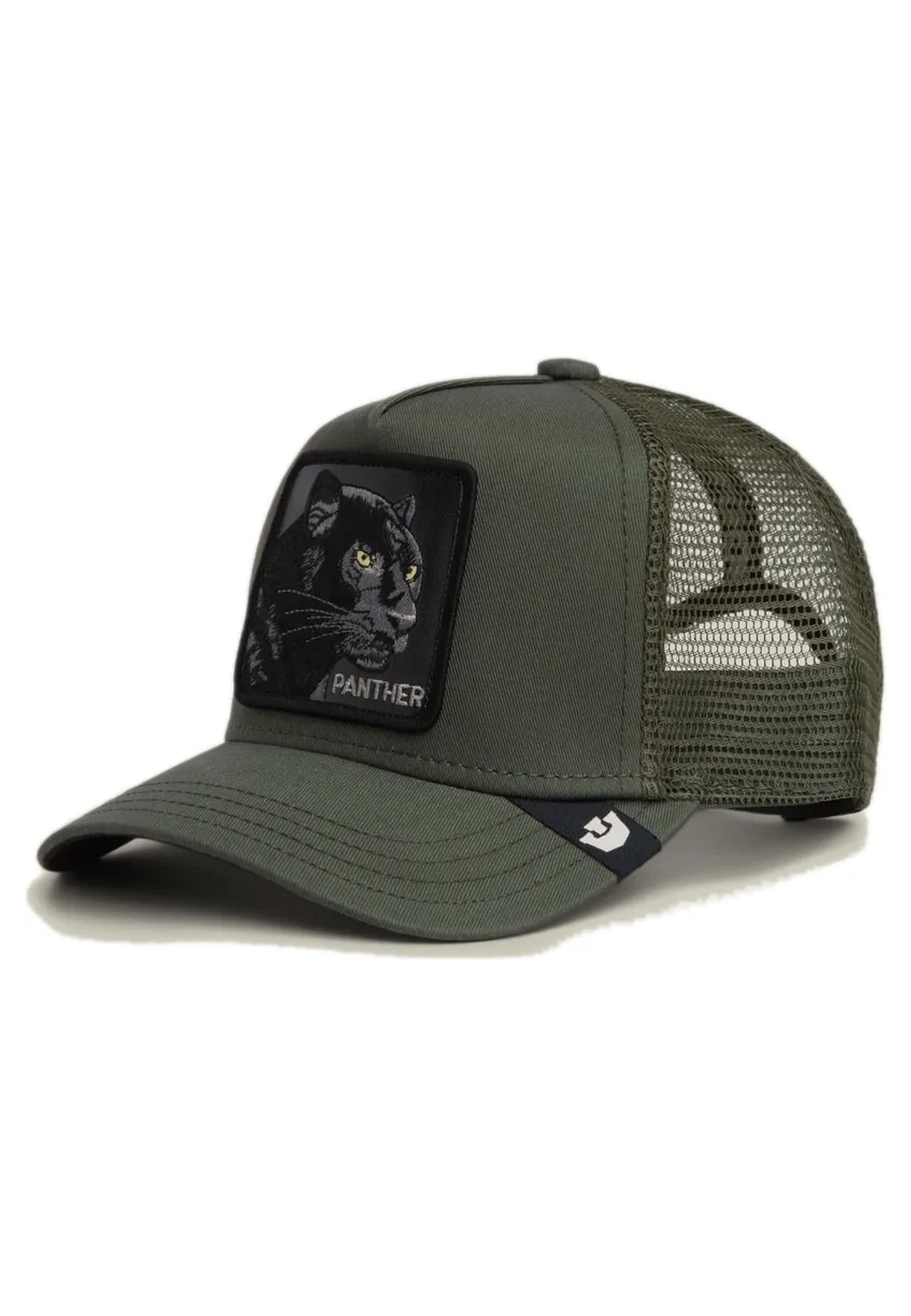 GORRA GOORIN BROS VERDE PANTERA BORDADA FRENTE VISERA CURVA