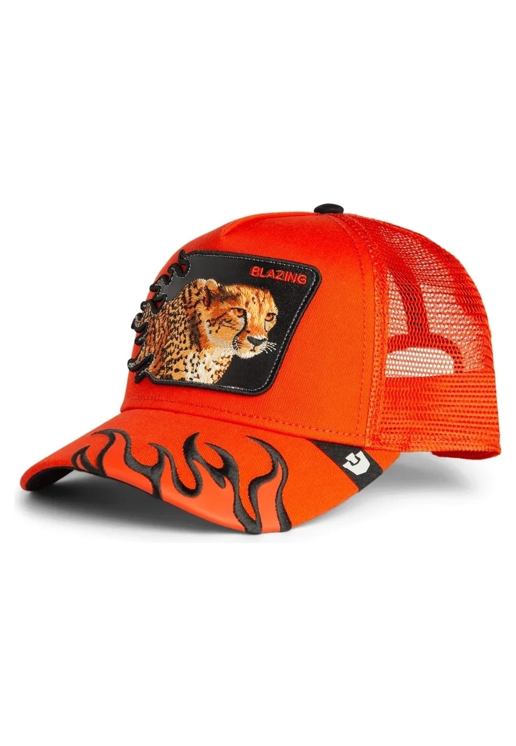 GORRA GOORIN ROJA LLAMAS LEOPARDO BLAZING FLAMES TRUCKER CAP