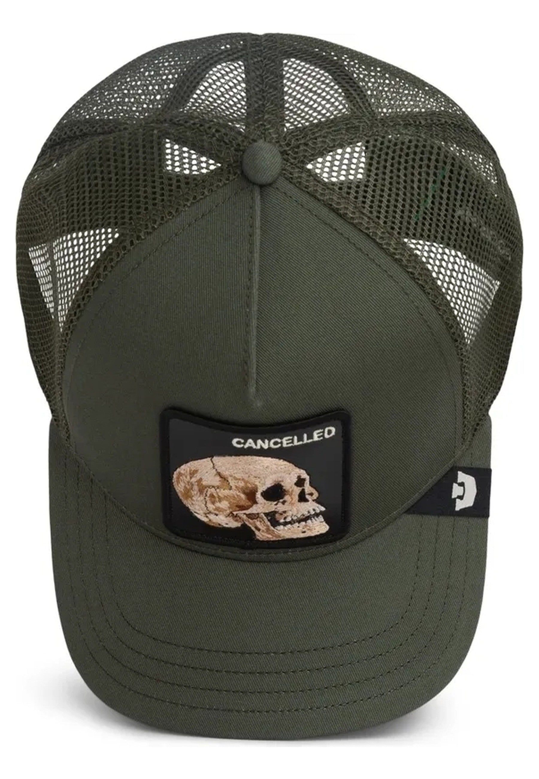 GORRA GOORIN VERDE CALAVERA CANCELLED SKULL TRUCKER CAP