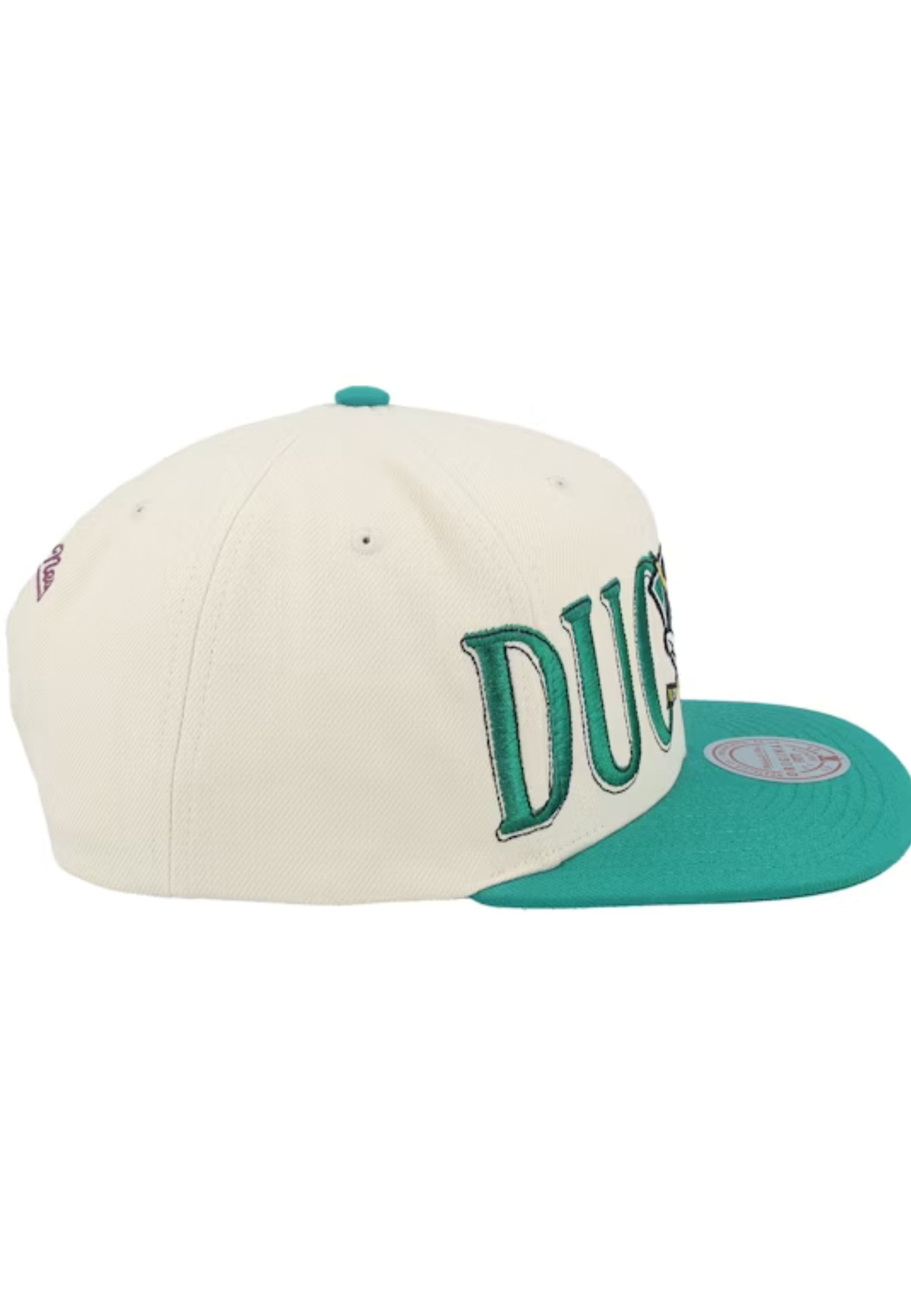 GORRA MITCHELL & NESS BEIGE ANAHEIM DUCKS ACROSS THE BOARD SNAPBACK VNTG