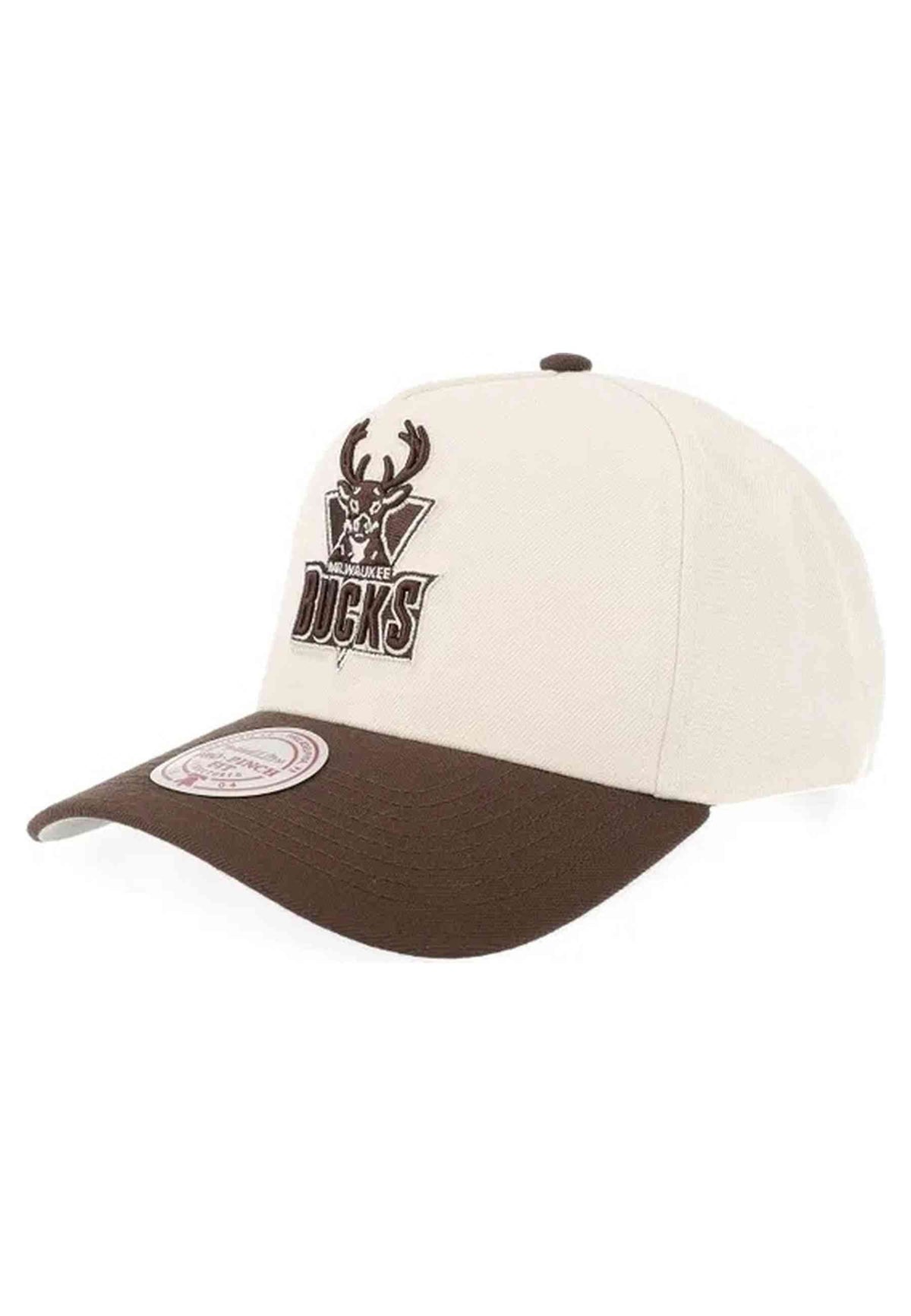 GORRA MITCHELL & NESS CRUDA MILWAUKEE BUCKS BROWN & CREAM PRO SNAPBACK