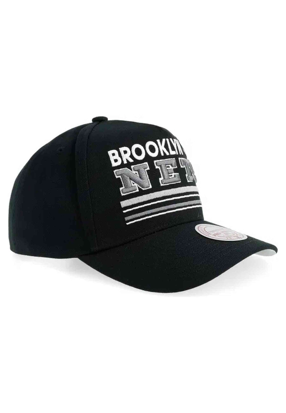 GORRA MITCHELL & NESS NEGRA BROOKLIN NETS TRIPLE CHECK PRO SNAPBACK