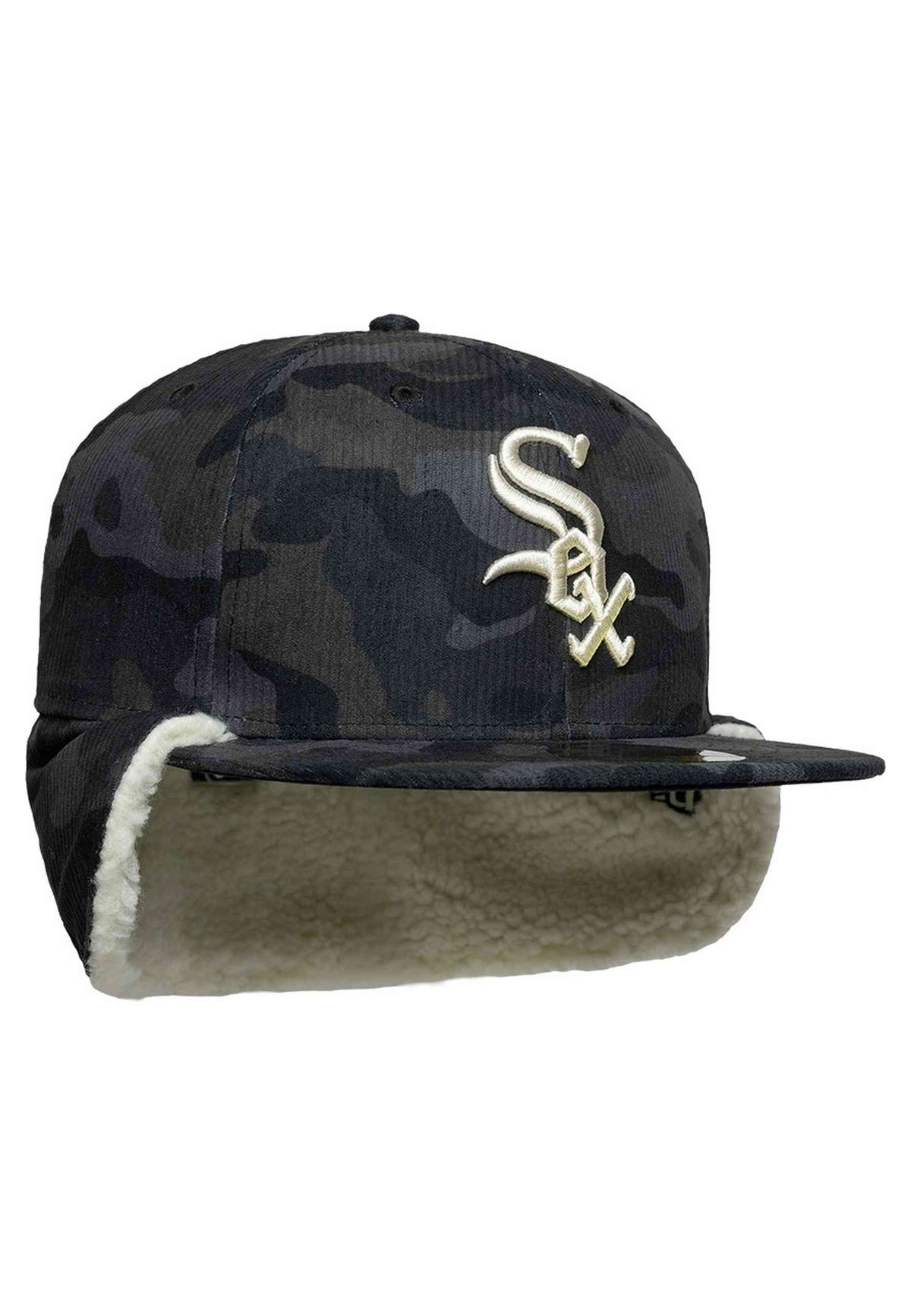 gorra New Era 59FIFTY Chicago White Sox Cord Down Flap negra - vista 4